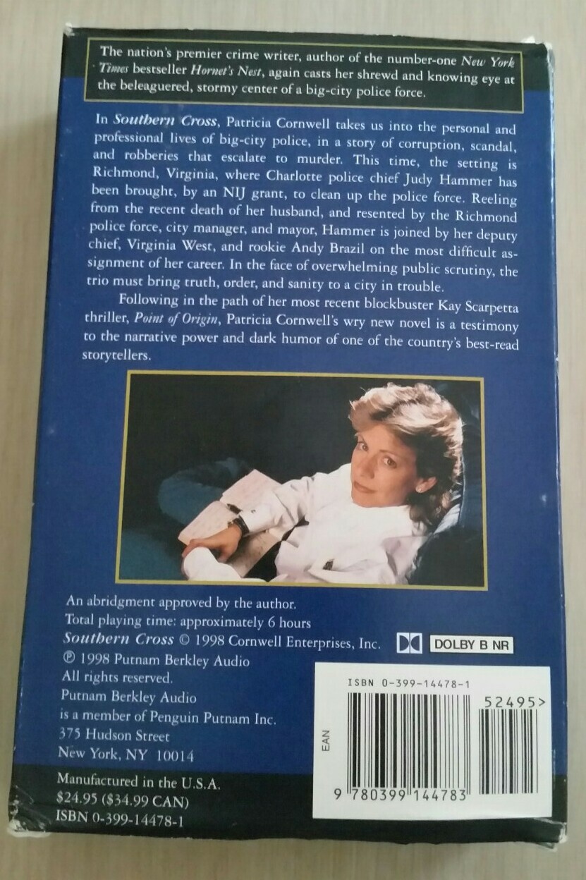 2 Audio Cassette Book Set PATRICIA CORNWELL Black Notice /Southern Cross