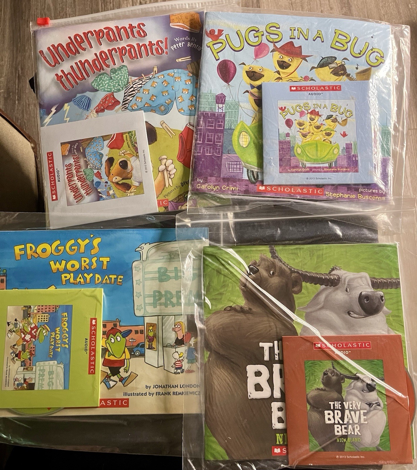 lot of 11 Scholastic books with audio CDs Great Condition — Pete the Cat & more