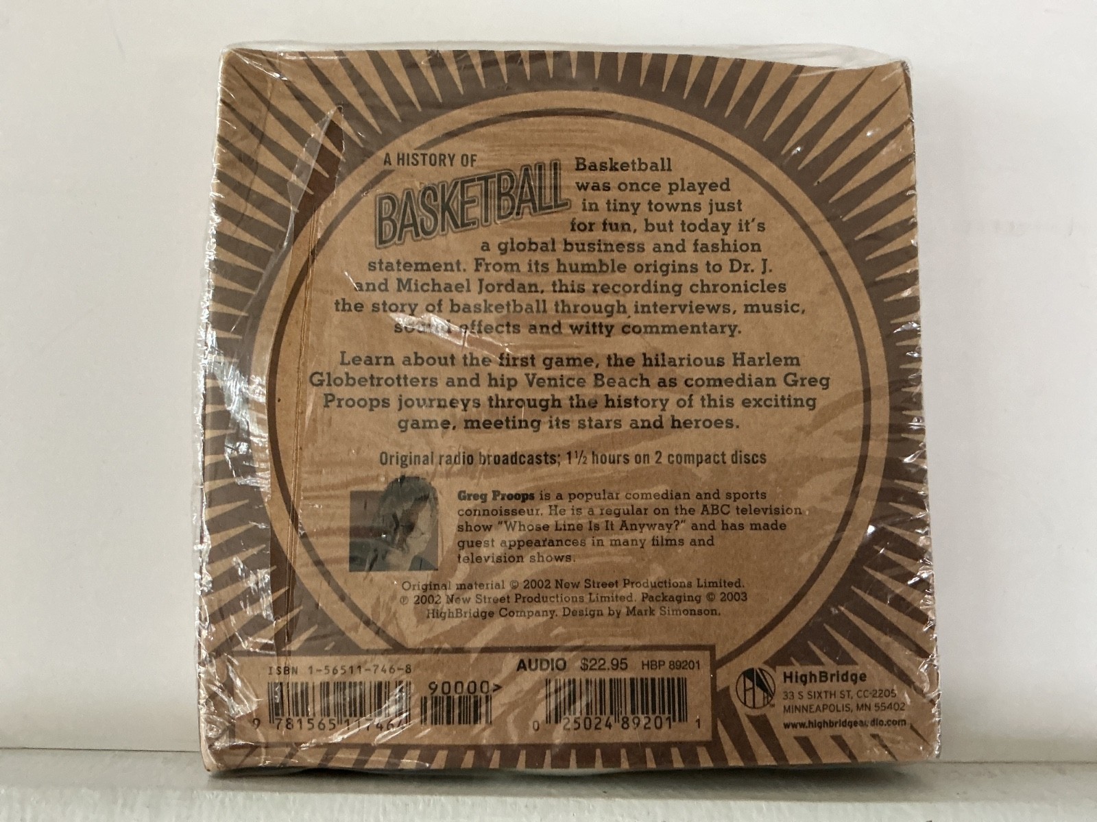 NEW IN SEALED BOX! A History of Basketball w/Greg Proops–2-CD Set- FREE SHIPPING