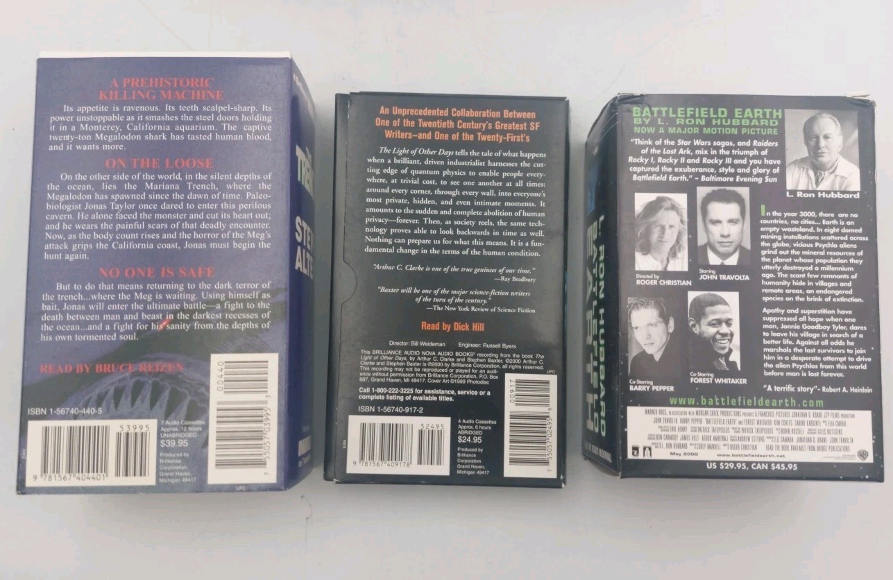Lot Of 5 Assorted Sci-Fi Audiobooks on Cassette READ DESC
