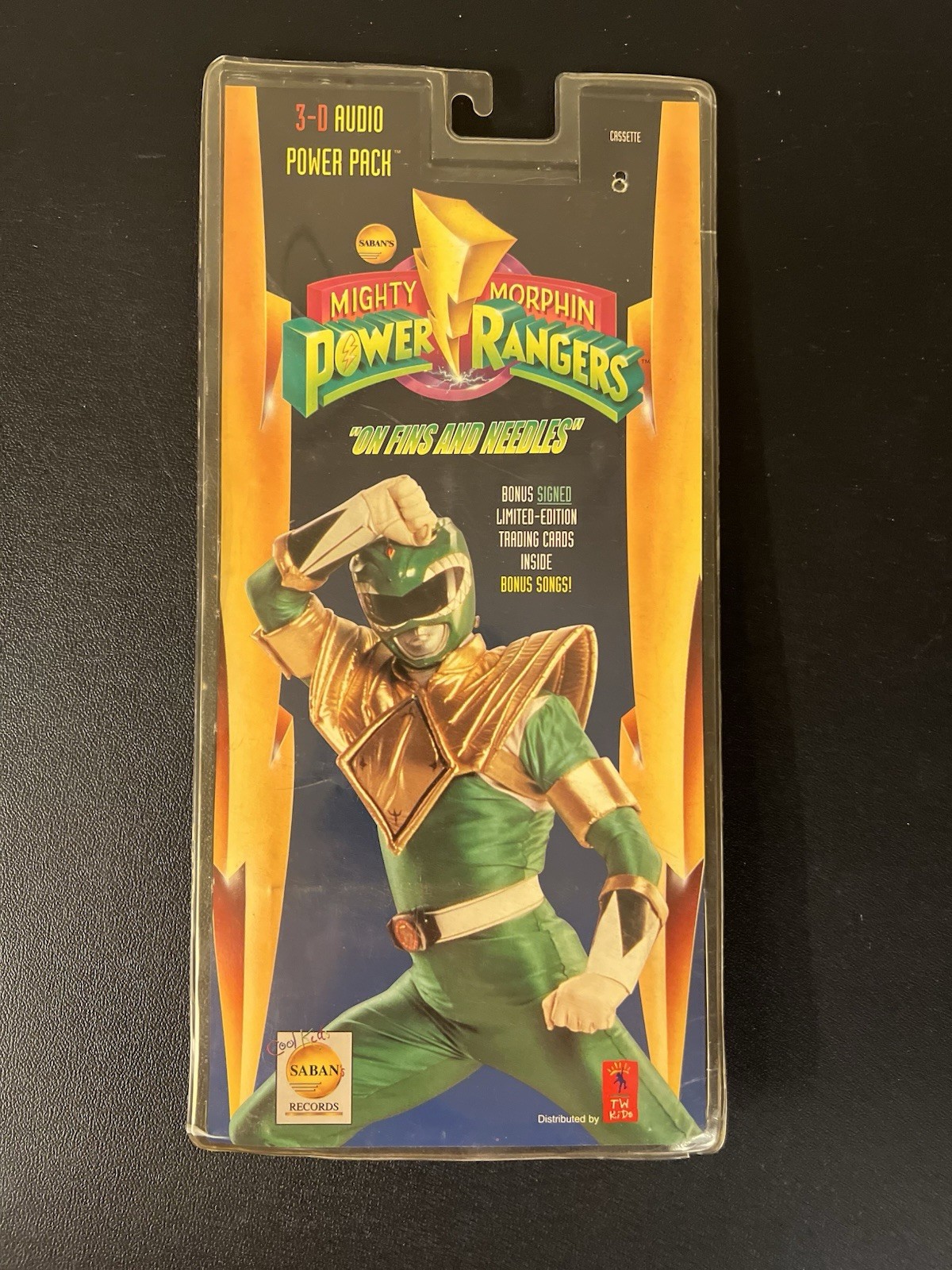 Mighty Morphin Power Rangers On Fins & Needles 3D Audio Cassette Power Pack New