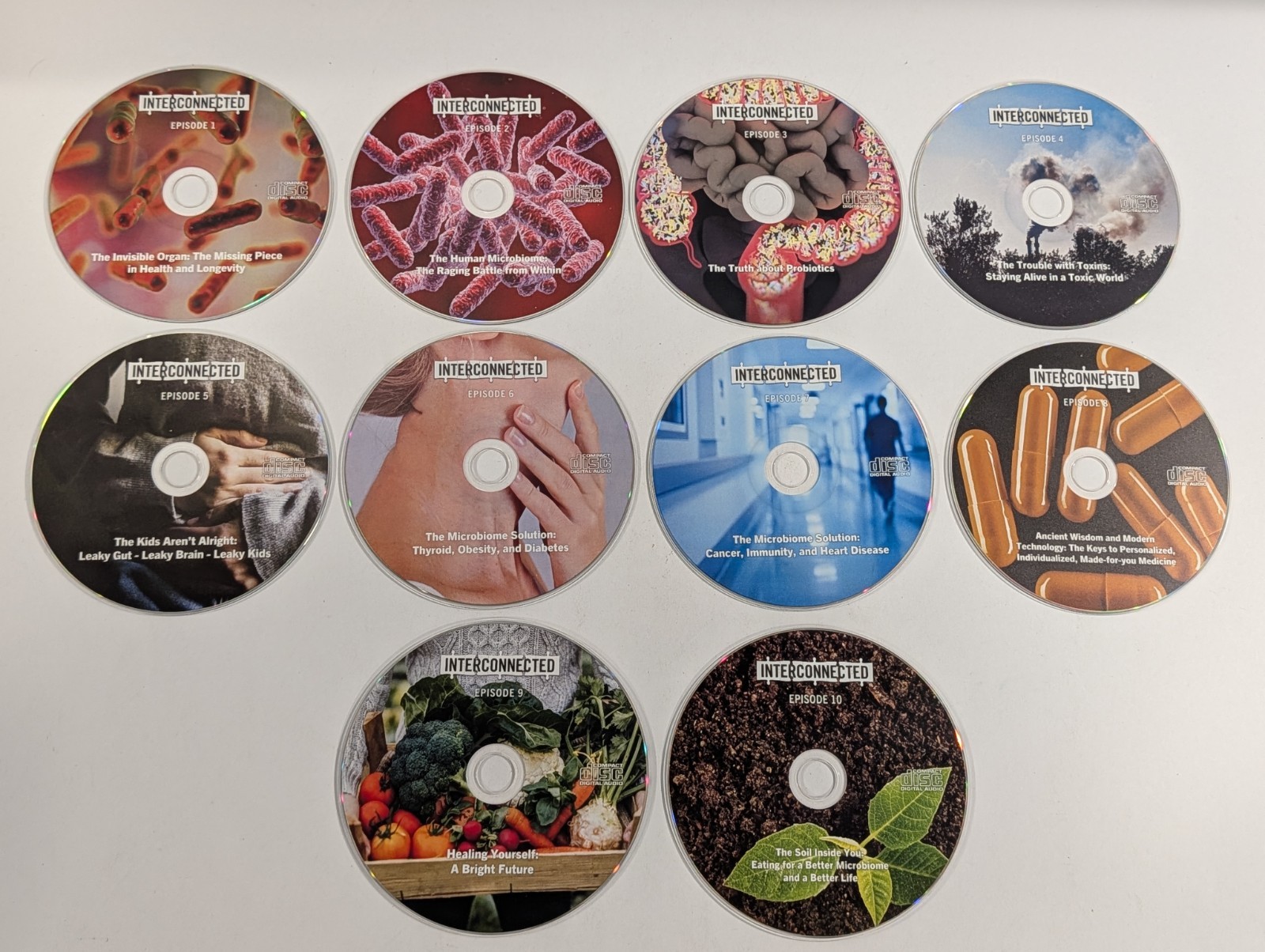 INTERCONNECTED 10 Disc CD Set of MICROBIOME Gut HEALTH Food a SELF-HELP Diet