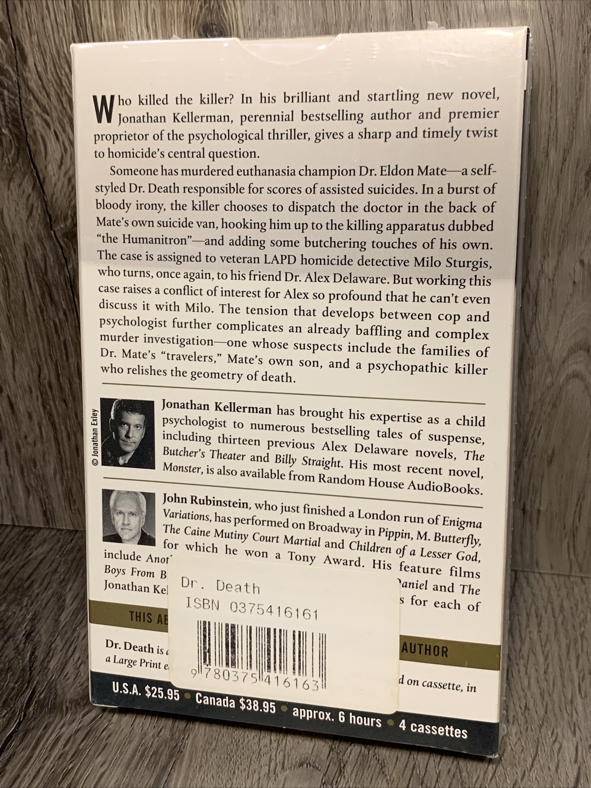 Dr. Death by Jonathan Kellerman (2000, Audio Cassette, Read By John Rubinstein)