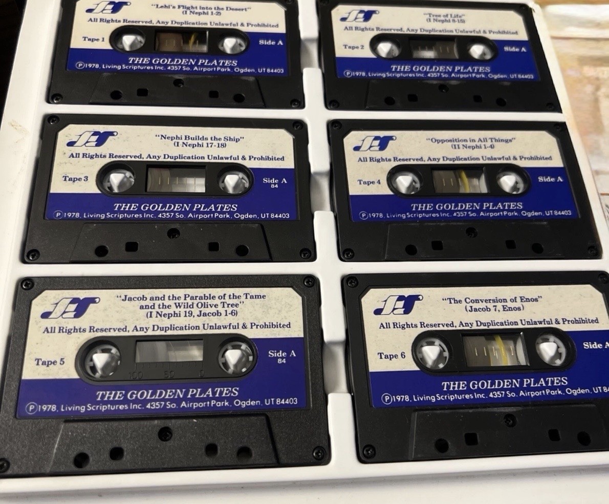 Vintage 1978 Golden Plates LDS Living Scriptures Cassette Set Complete Vol 1-2