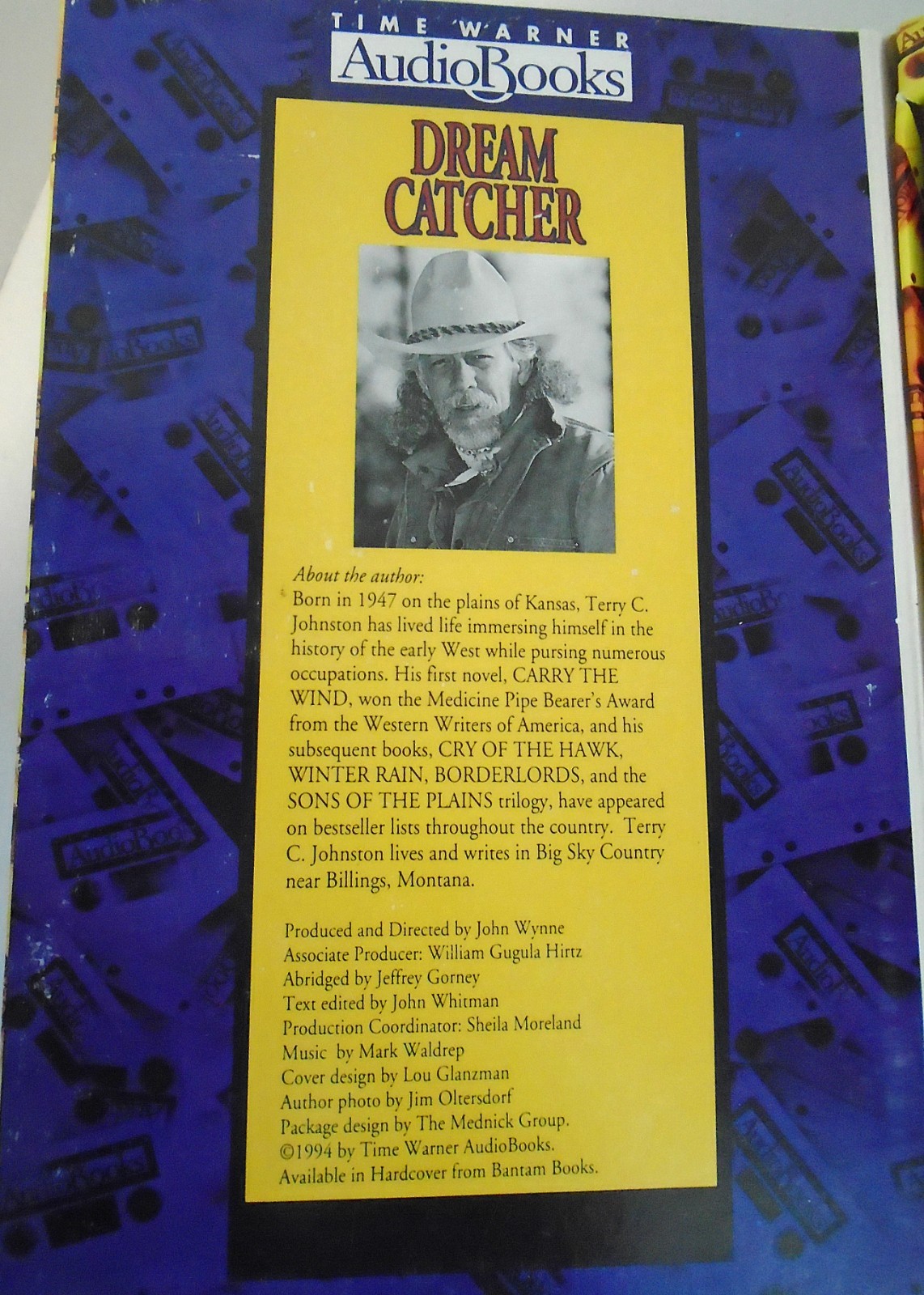 Books on tape — Terry C. Johnston Dream Catcher 2 Tapes 3 hrs 1994