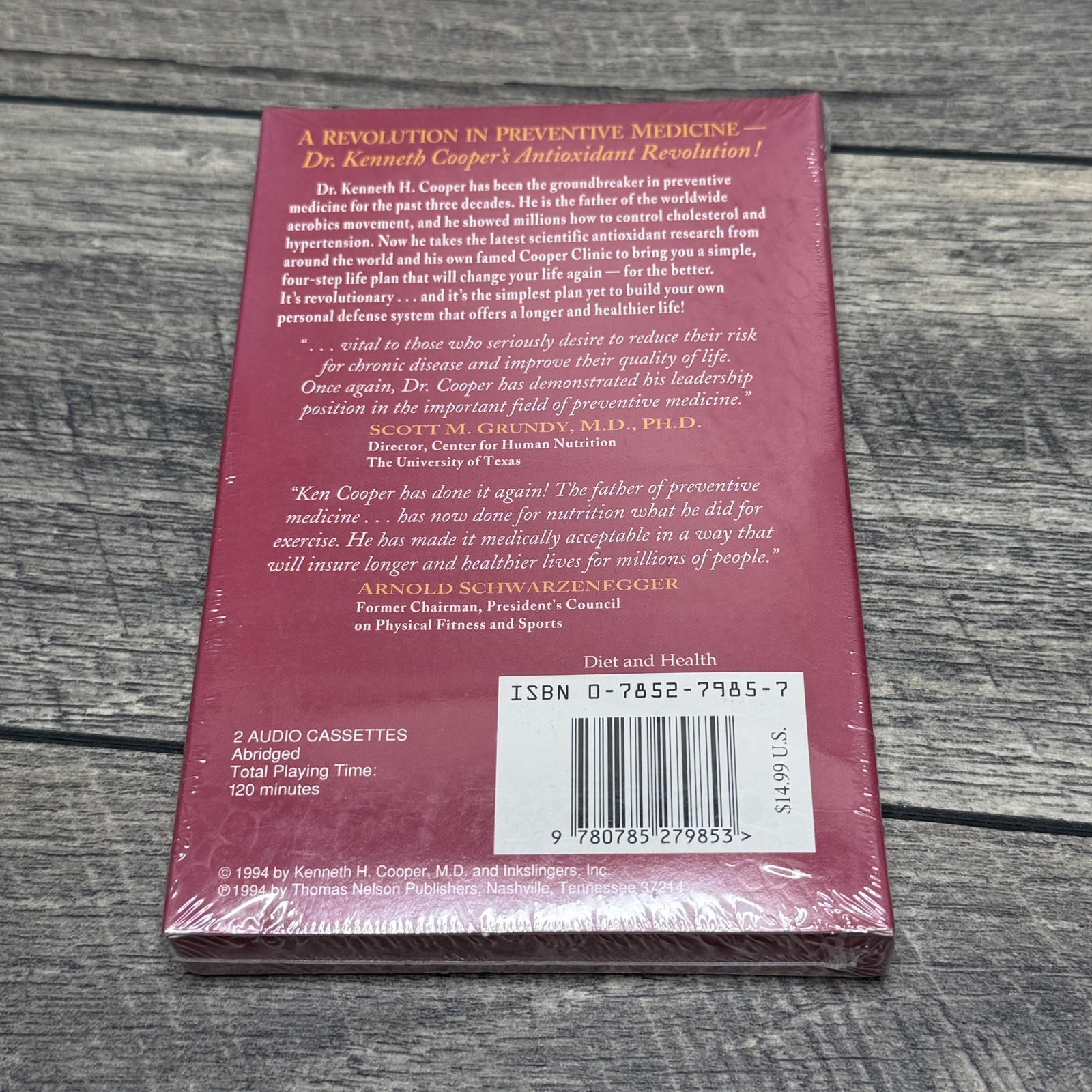 Dr. Kenneth H. Cooper’s Antioxidant Revolution Audiobook 2 Cassettes NEW SEALED