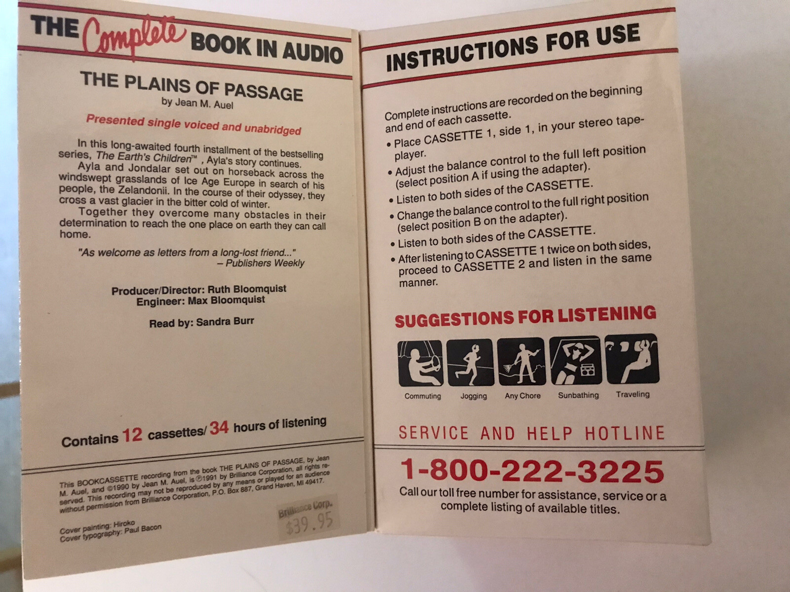 The Plains of Passage Jean M. Auel Audio Cassette Book Unabridged