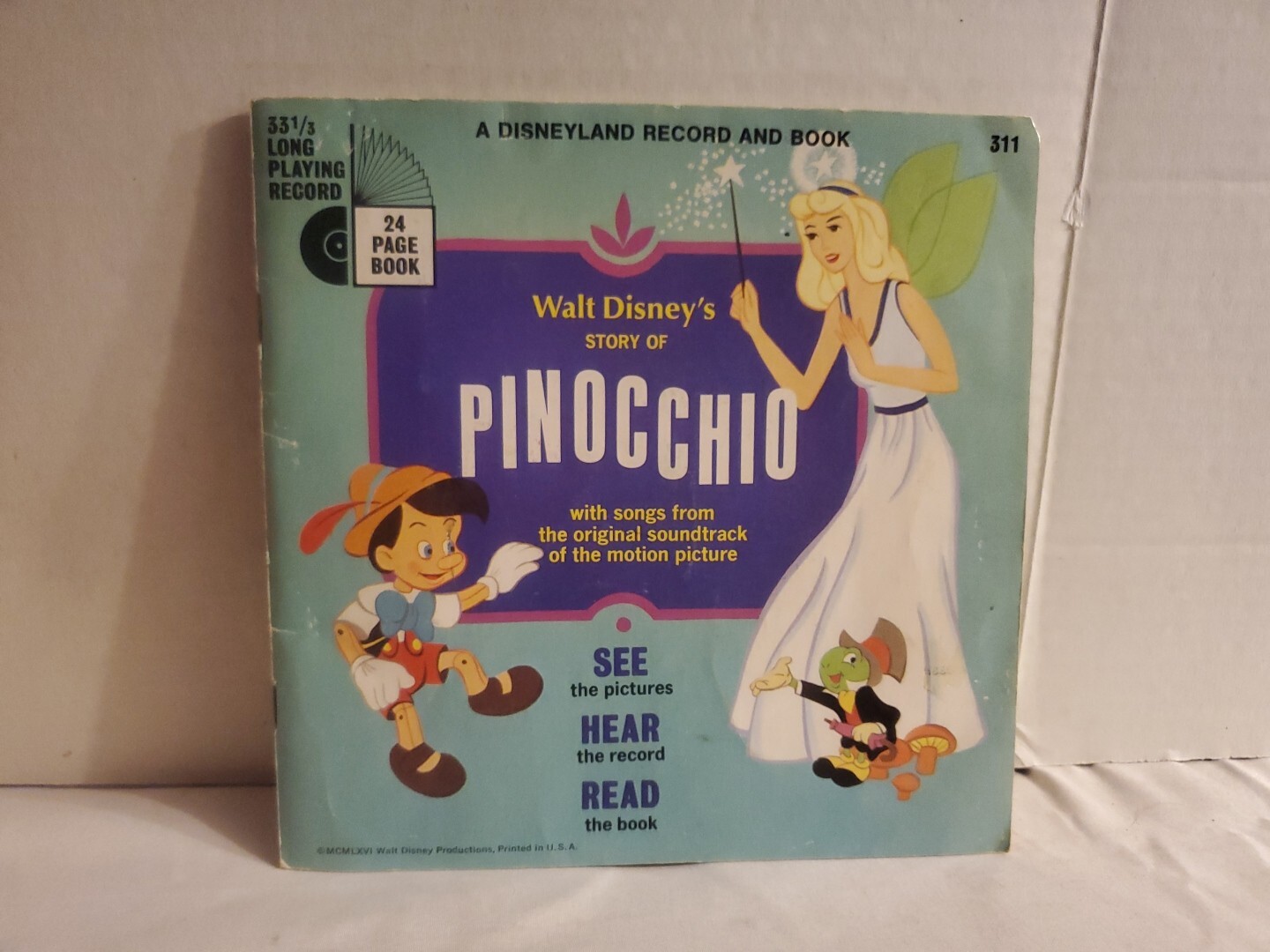 1966 Walt Disney’s Story of Pinocchio (Book/ 33 1/3 Record) 311
