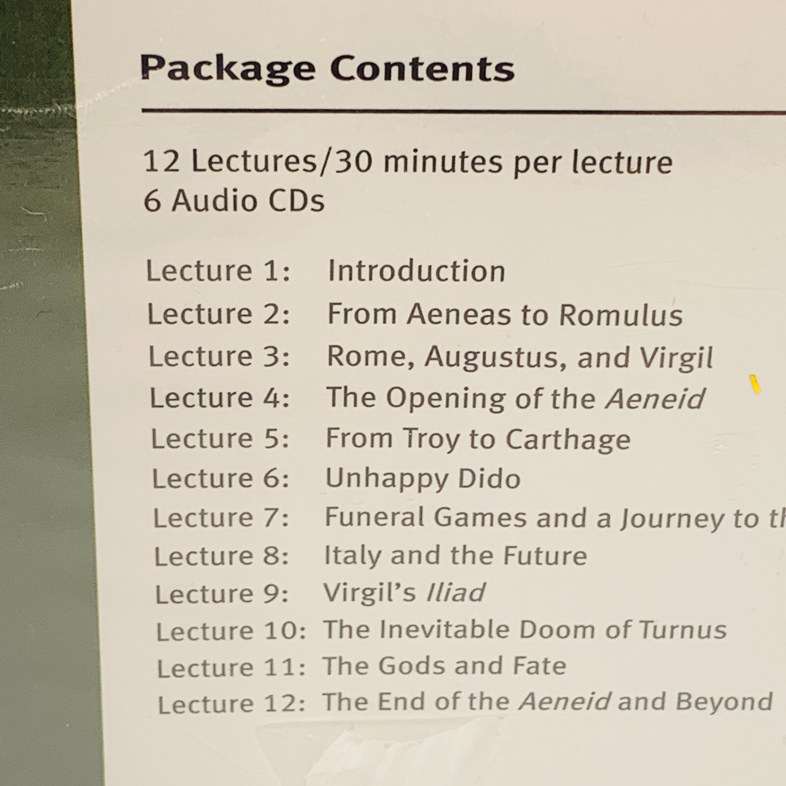 NEW The Great Courses: The Aeneid of Virgil (CD Audio Set w/Guidebook SEALED