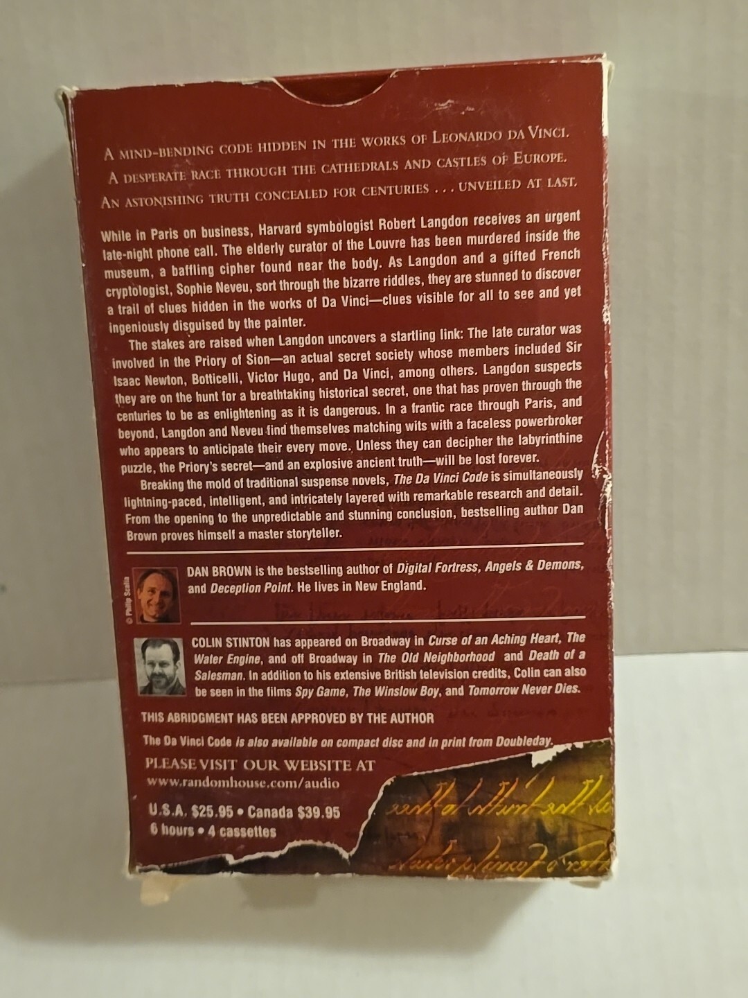 Robert Langdon Ser.: The Da Vinci Code by Dan Brown (2003, Audio Cassette,…
