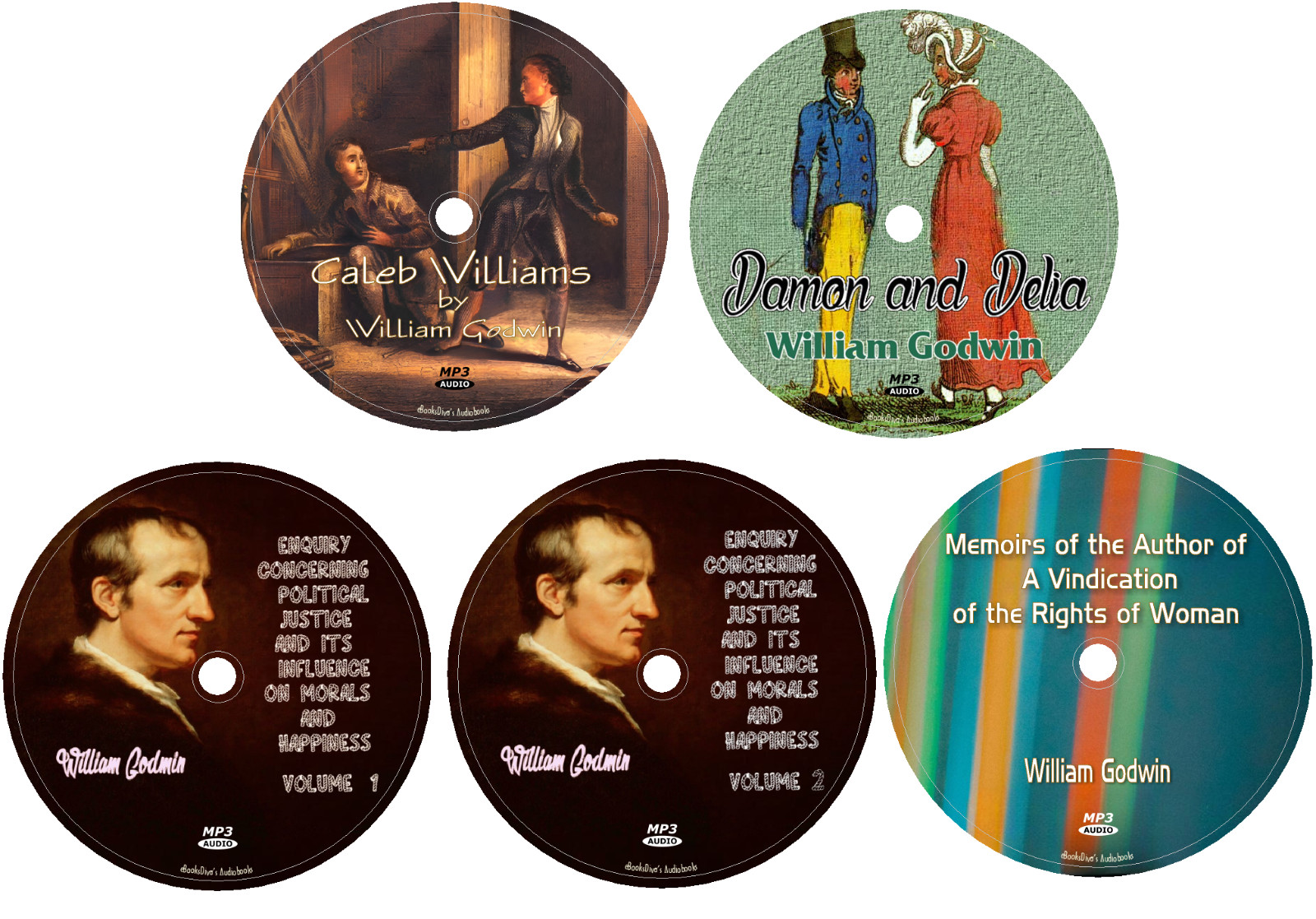 William Godwin 5 Mystery Political Science Audiobooks in 5 MP3 Audio CDs