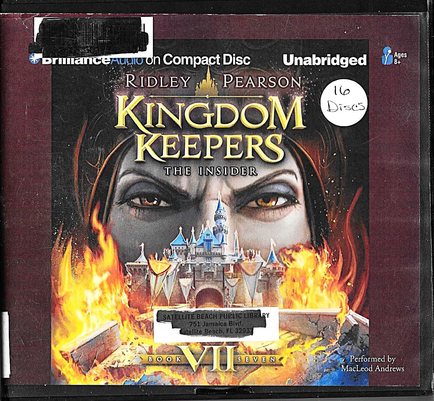 Audio Book — KINGDOM KEEPERS THE INSIDER by Ridley Pearson Unabridged on 16 CDs