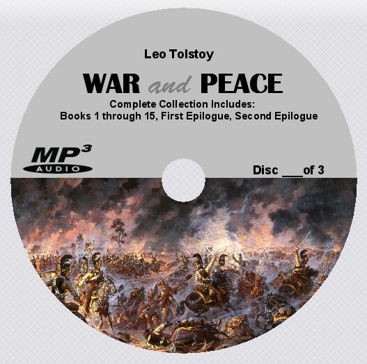 WAR AND PEACE, Leo Tolstoy, Complete Collection, Books 1-15 on 3 MP3 CDs
