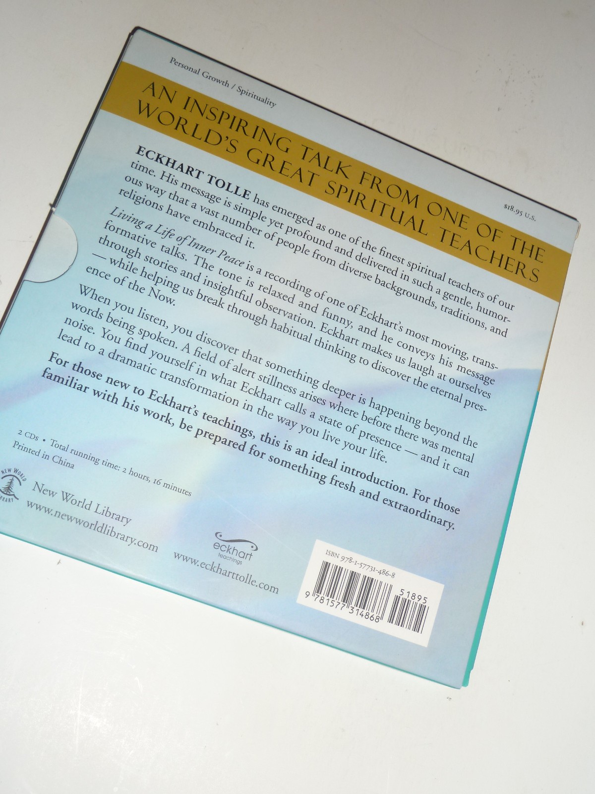Living a Life of Inner Peace by Eckhart Tolle CD audiobook spiritual self-help