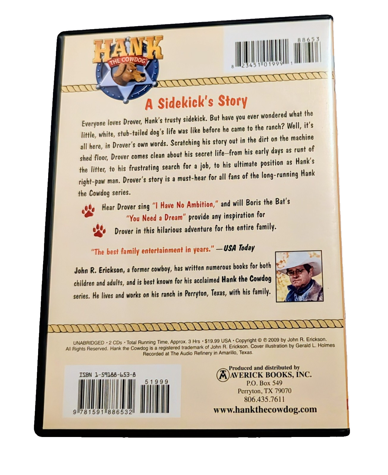 Hank the Cowdog #53 Audio Book 2 CDs +2 Songs Read by Author John Erickson A+ CD