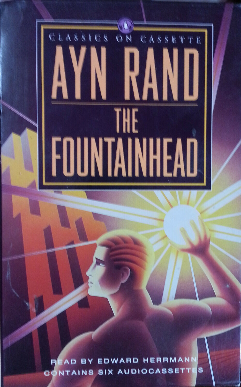 THE FOUNTAINHEAD AYN RAND AUDIOBOOK CASSETTE TAPES EDWARD HERRMANN FREE SHIPPING