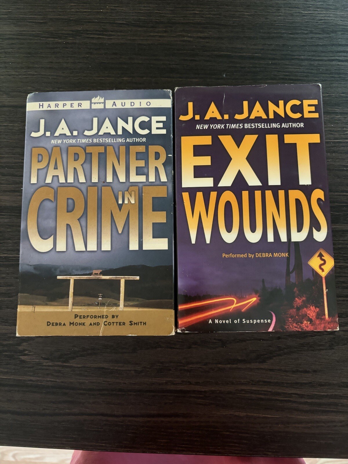 Lot of 2 Audio Books Partner In Crime and Exit Wounds by J.A. Jance Book on Tape