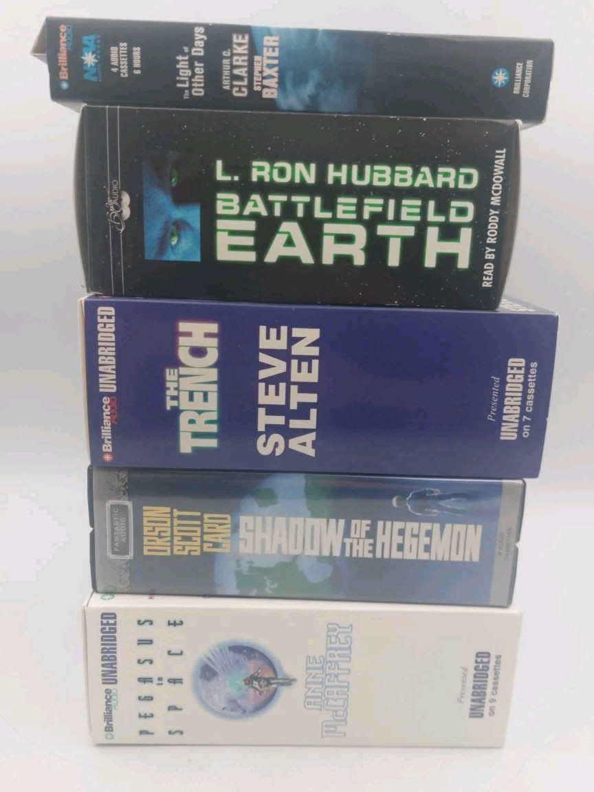 Lot Of 5 Assorted Sci-Fi Audiobooks on Cassette READ DESC