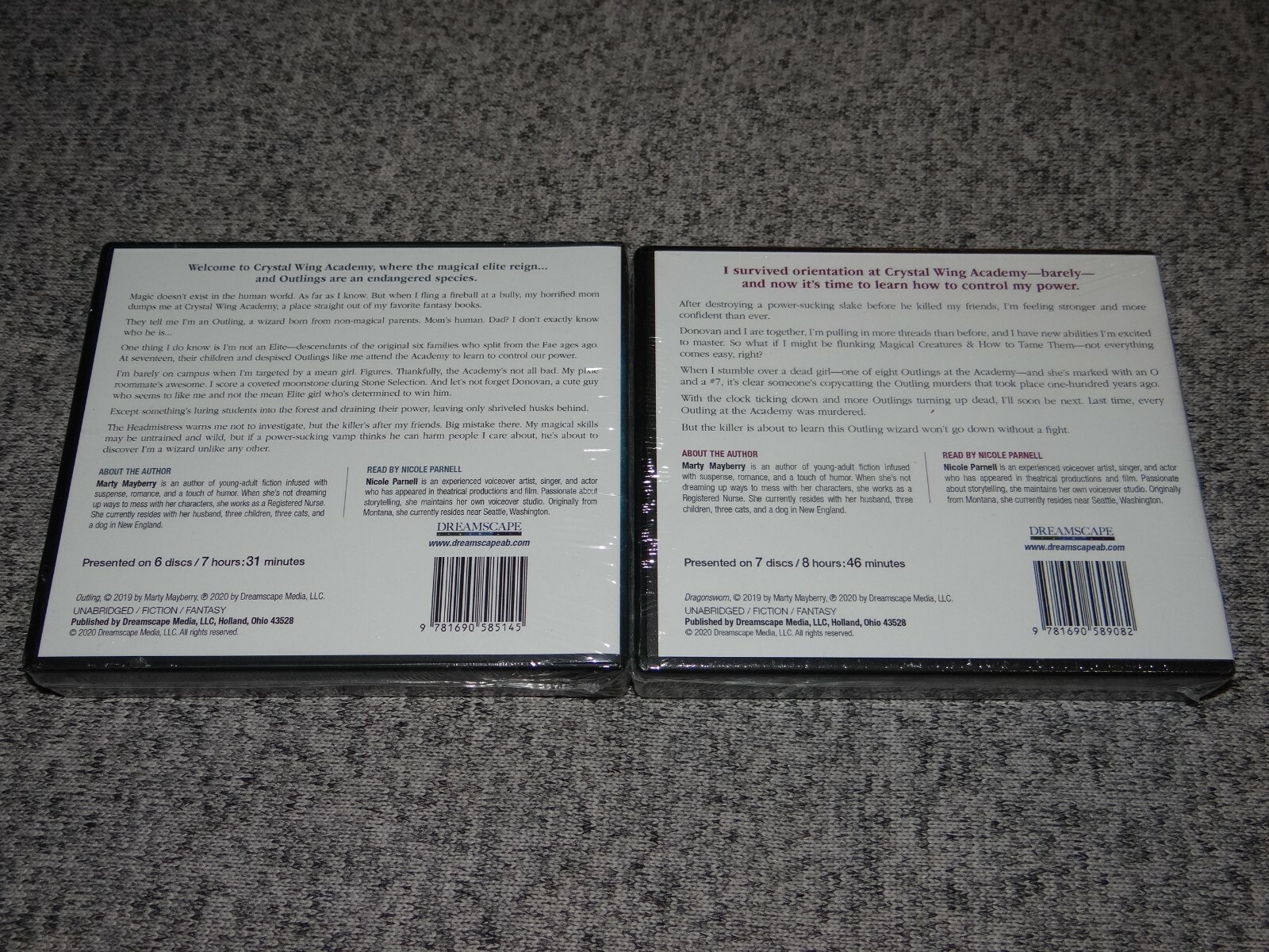 Crystal Wing Academy by Marty Mayberry AUDIO CD LOT Book 1+2 Outling/Dragonsworn