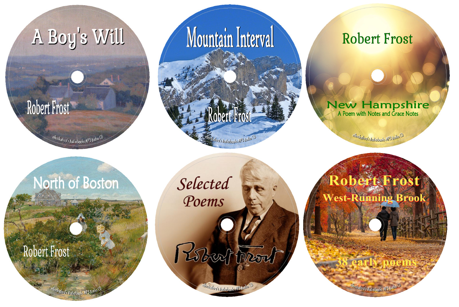 Poetic Works of Robert Frost 6 Audiobooks of Poetry in 6 MP3 Audio CDs