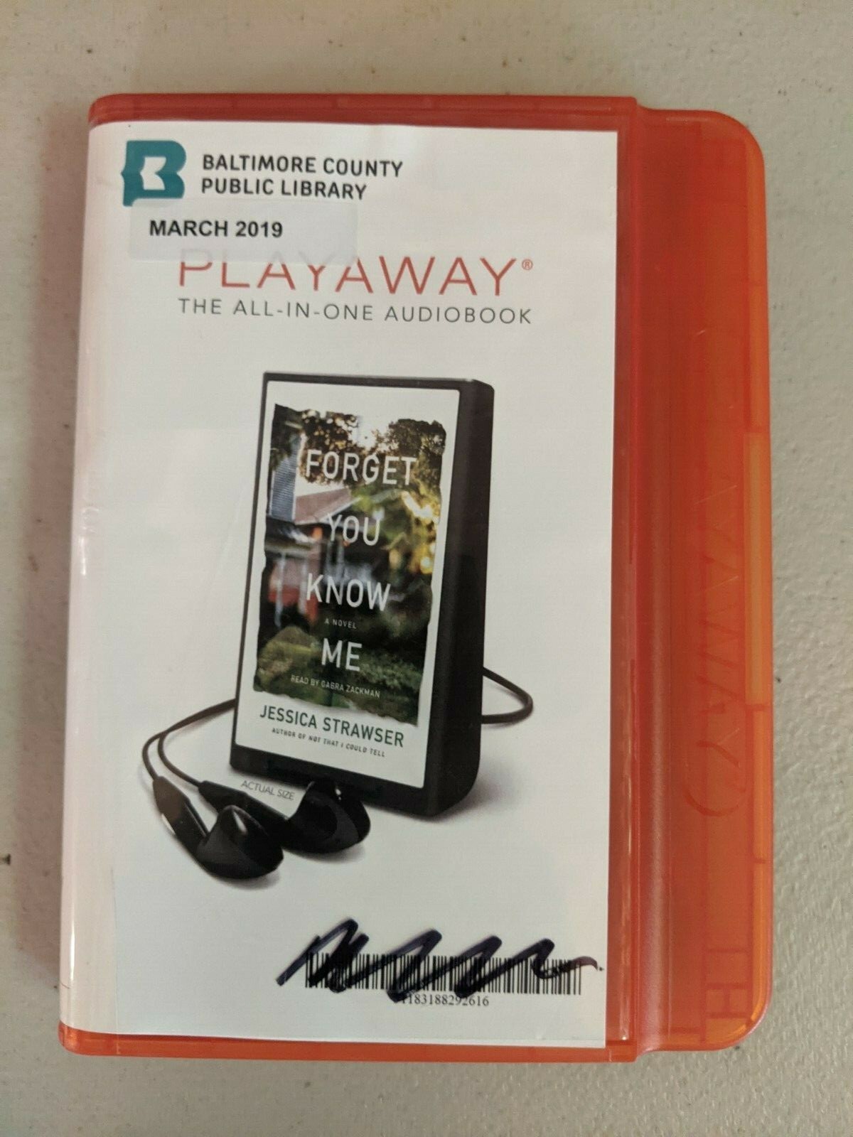 Shelf159 Audiobook PLAYAWAY~ FORGET YOU KNOW ME BY JESSICA STRAWSER