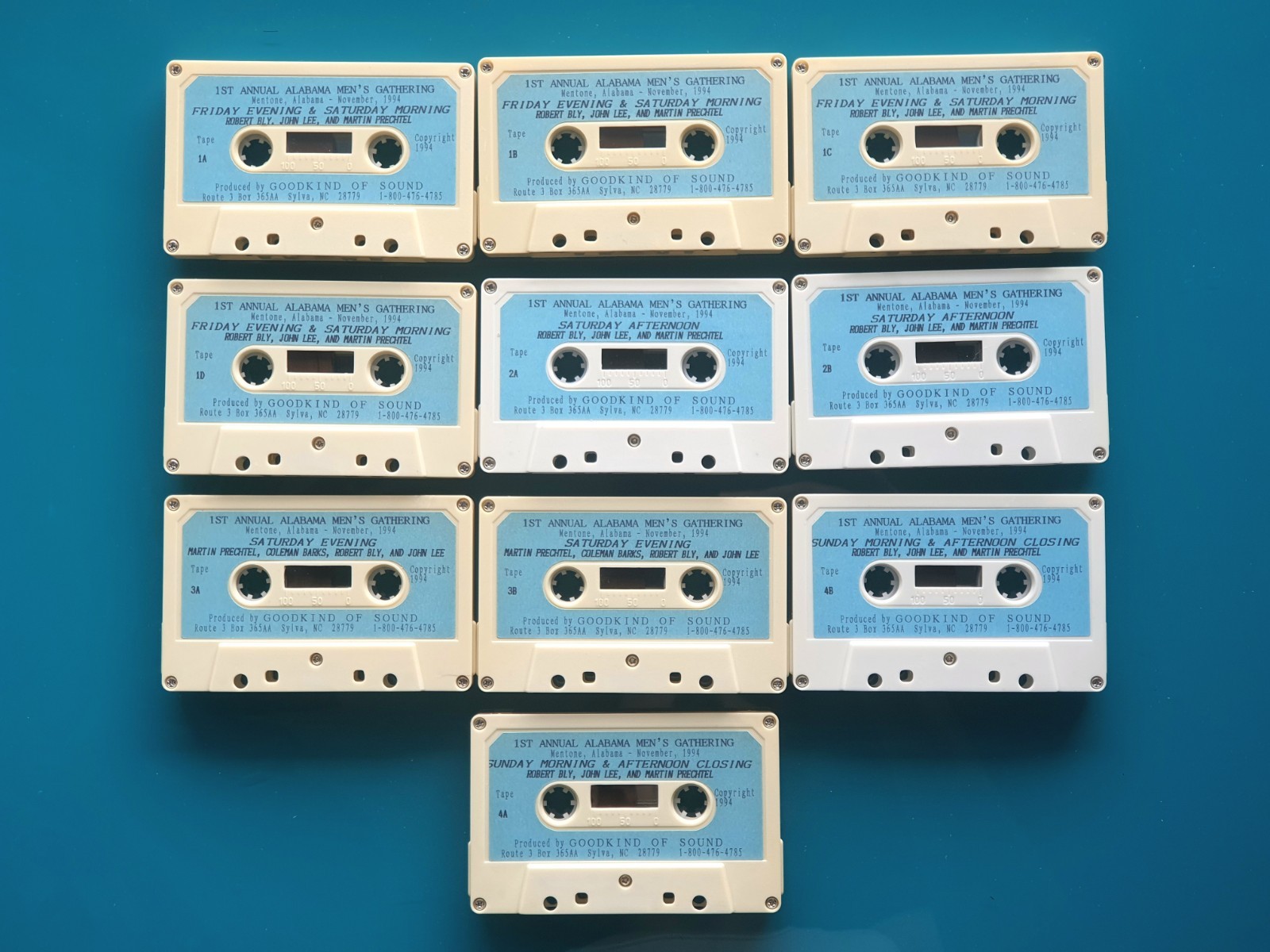 🟢1994 Robert Bly 1st Annual Mens Gathering 12 Hrs Audio 10 Tapes Cassettes Myth