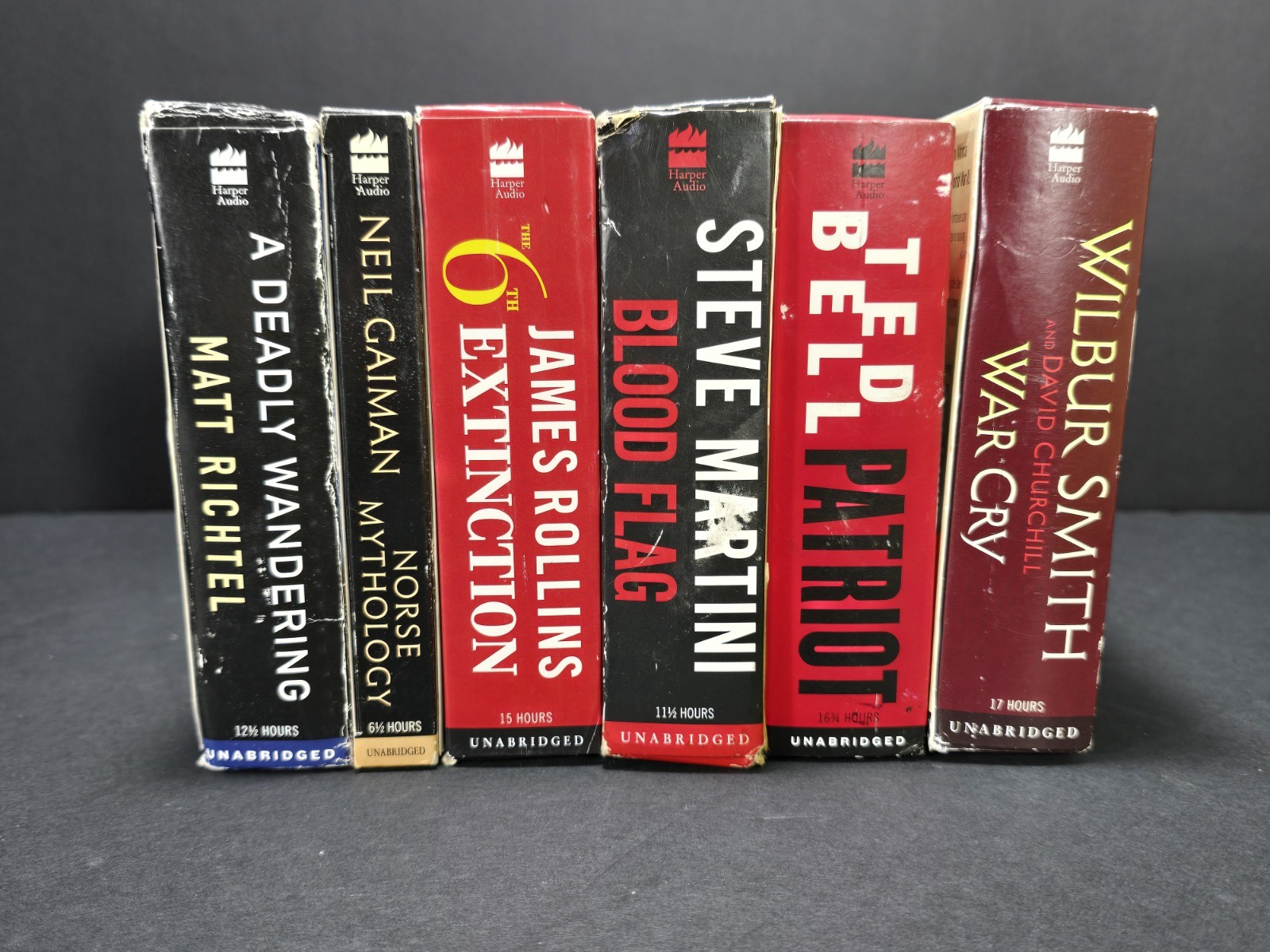Lot of 6 Unabridged Audiobook CDs Harper Audio Library Editions Clamshell Cases