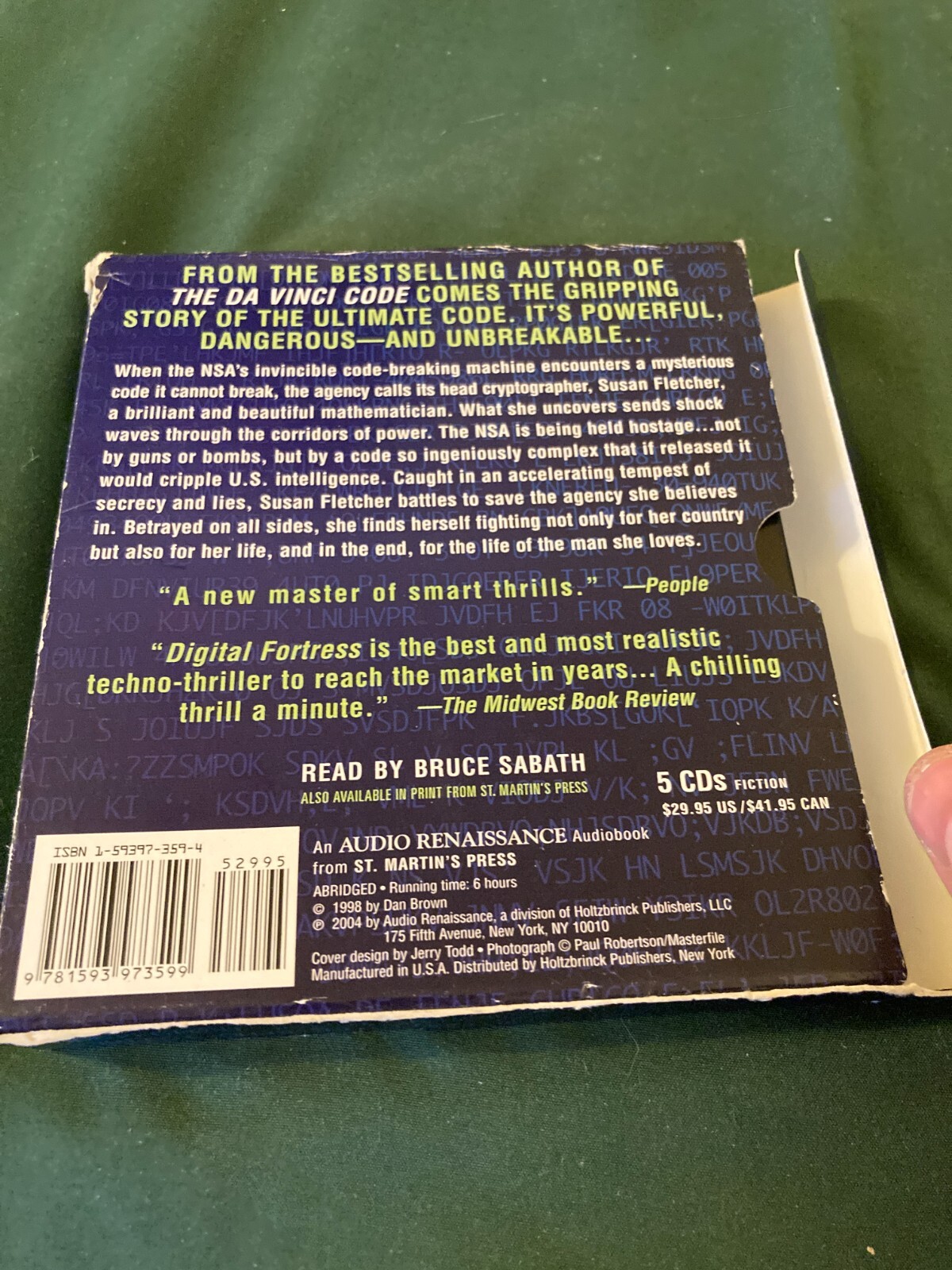 Digital Fortress by Dan Brown 2004, Compact Disc, Abridged edition