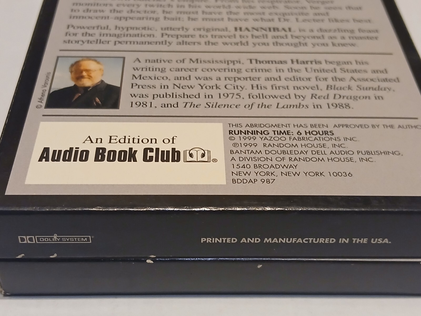 Hannibal by Thomas Harris (1999, Audiobook,4 Cassettes) Abridged
