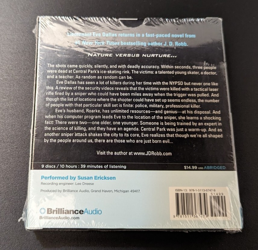 J. D. Robb Apprentice In Death, Fantasy In Death, Indulgence In Death Audio Lot