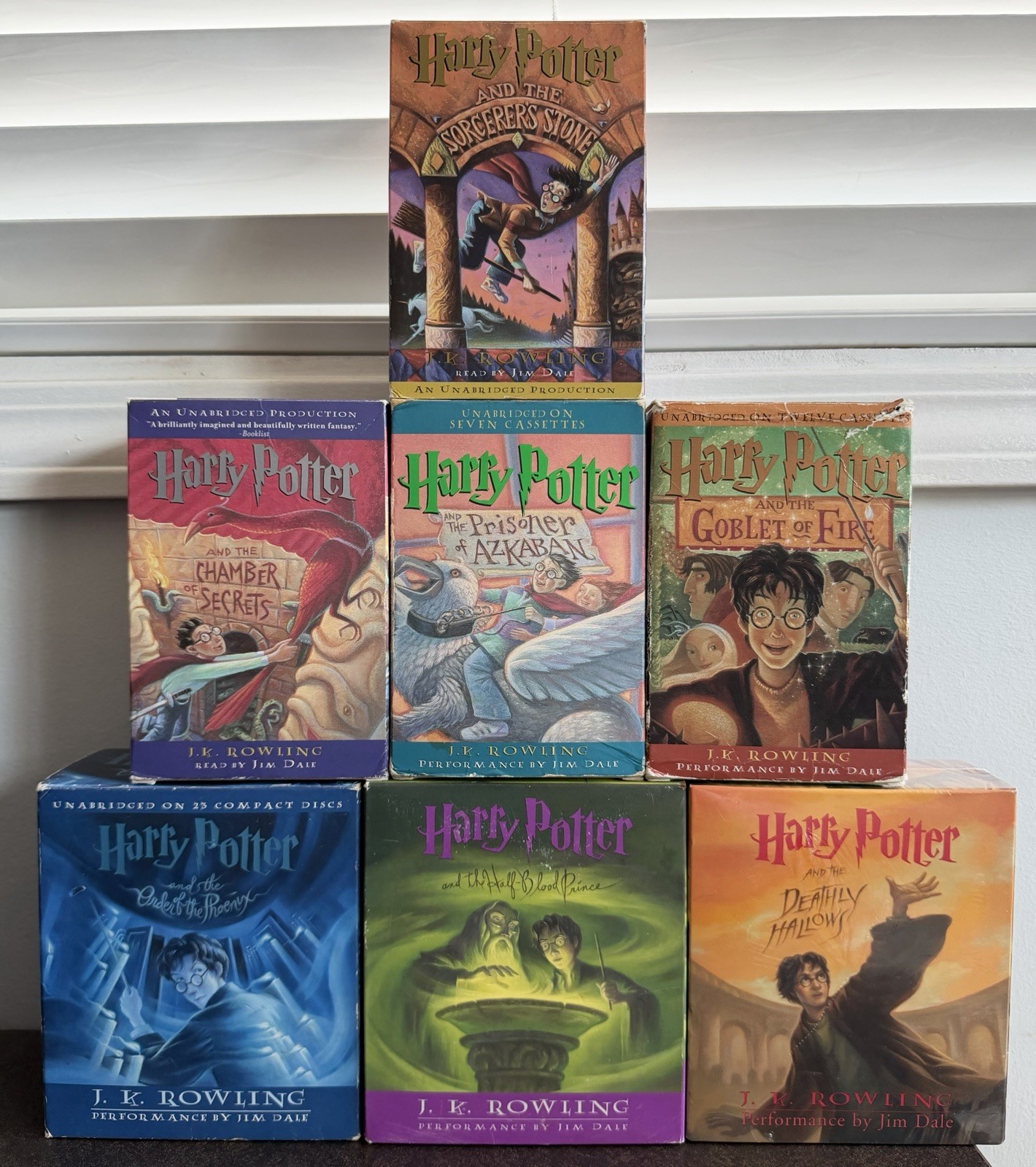 HARRY POTTER CASSETTE CD AUDIOBOOKS COMPLETE SET 1-7 READ BY JIM DALE JK ROWLING