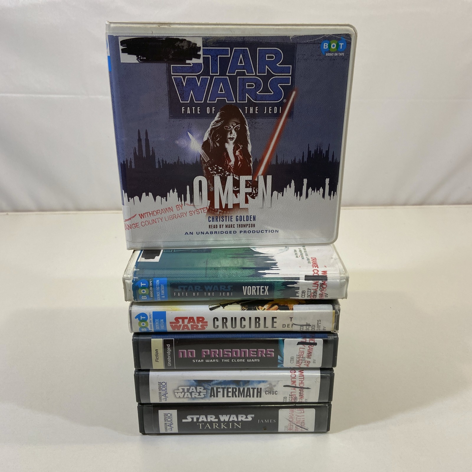 4 Various Star Wars Unabridged Audiobooks Ex-Library Lot Clone Wars Fate of Jedi