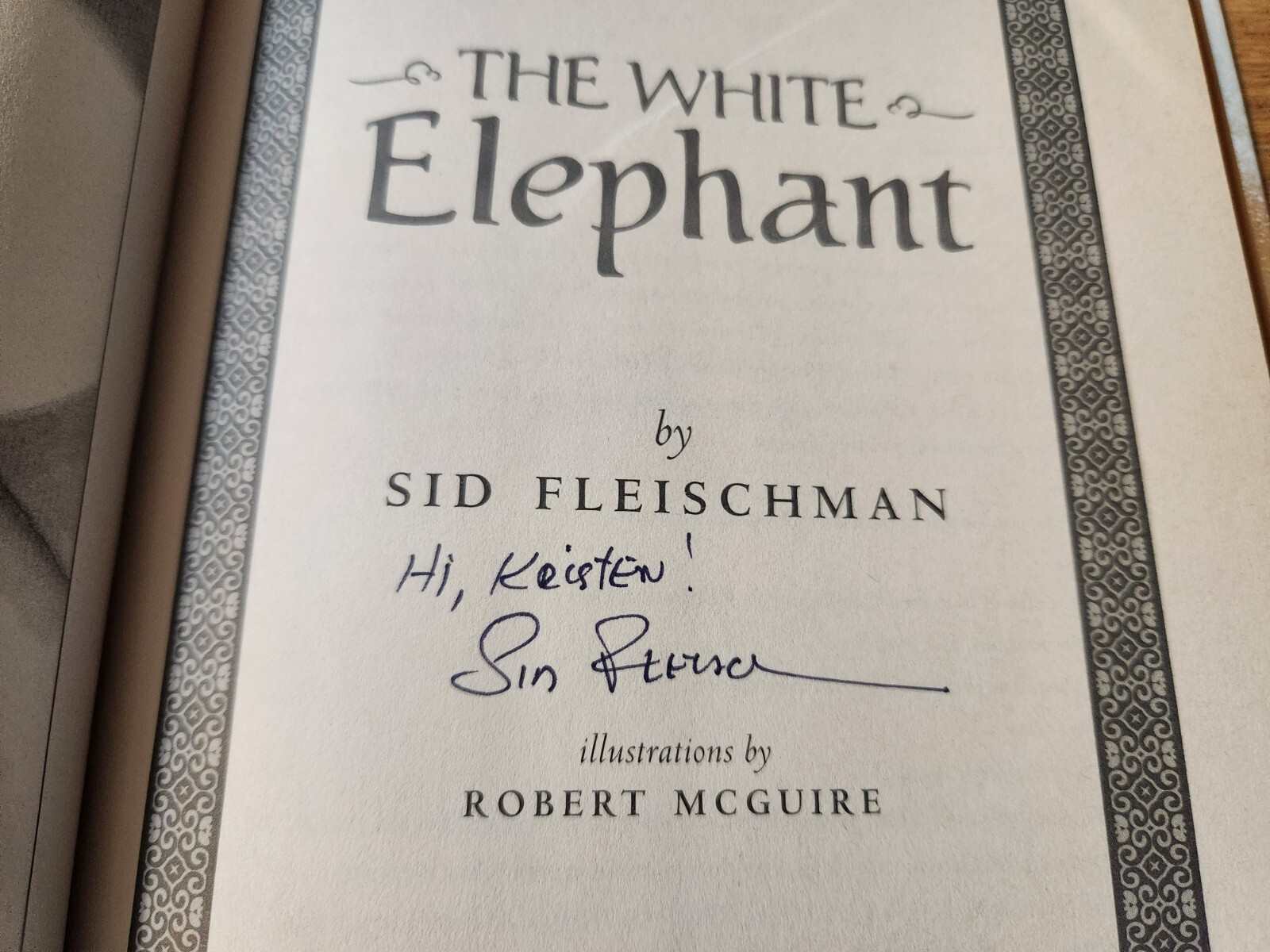 Sid Fleischman SIGNED The White Elephant 2006 First Edition Hardcover COA