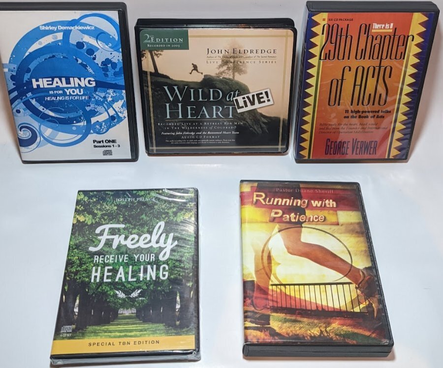 Lot of 5 CHRISTIAN Audio CD Sets Eldredge Joseph Prince Duane Sheriff PLUS MORE