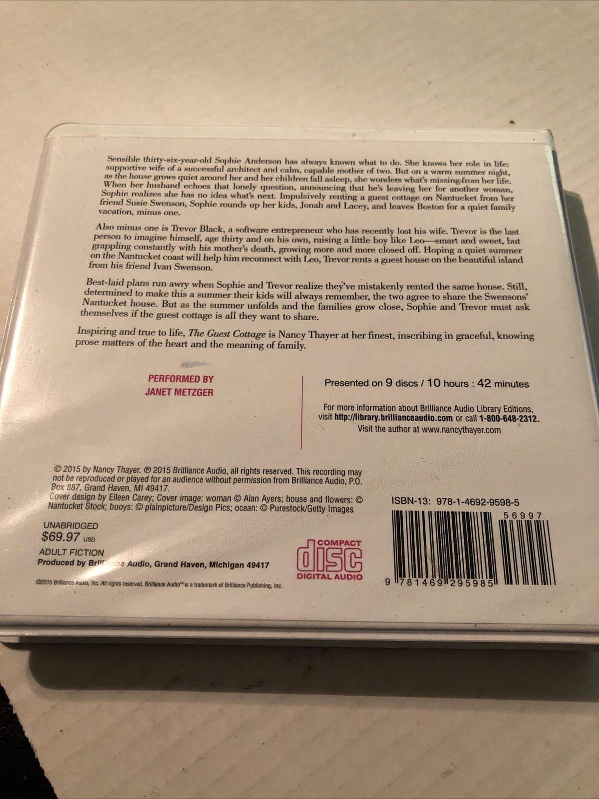 The Guest Cottage by Nancy Thayer Compact Disc, Unabridged edition) Audiobook