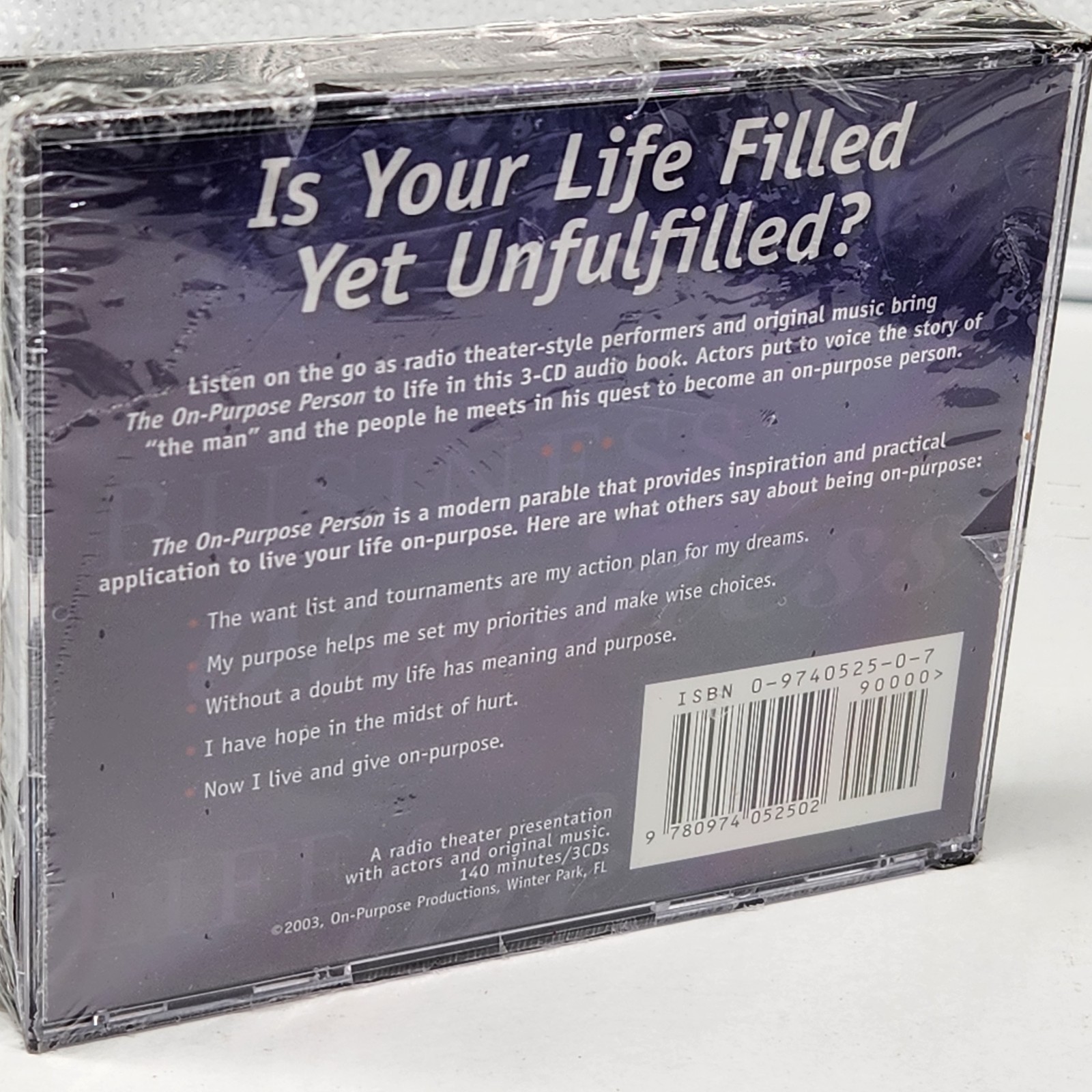 The On-Purpose Person Audiobook 3 CD Kevin McCarthy A Modern Cracked Case
