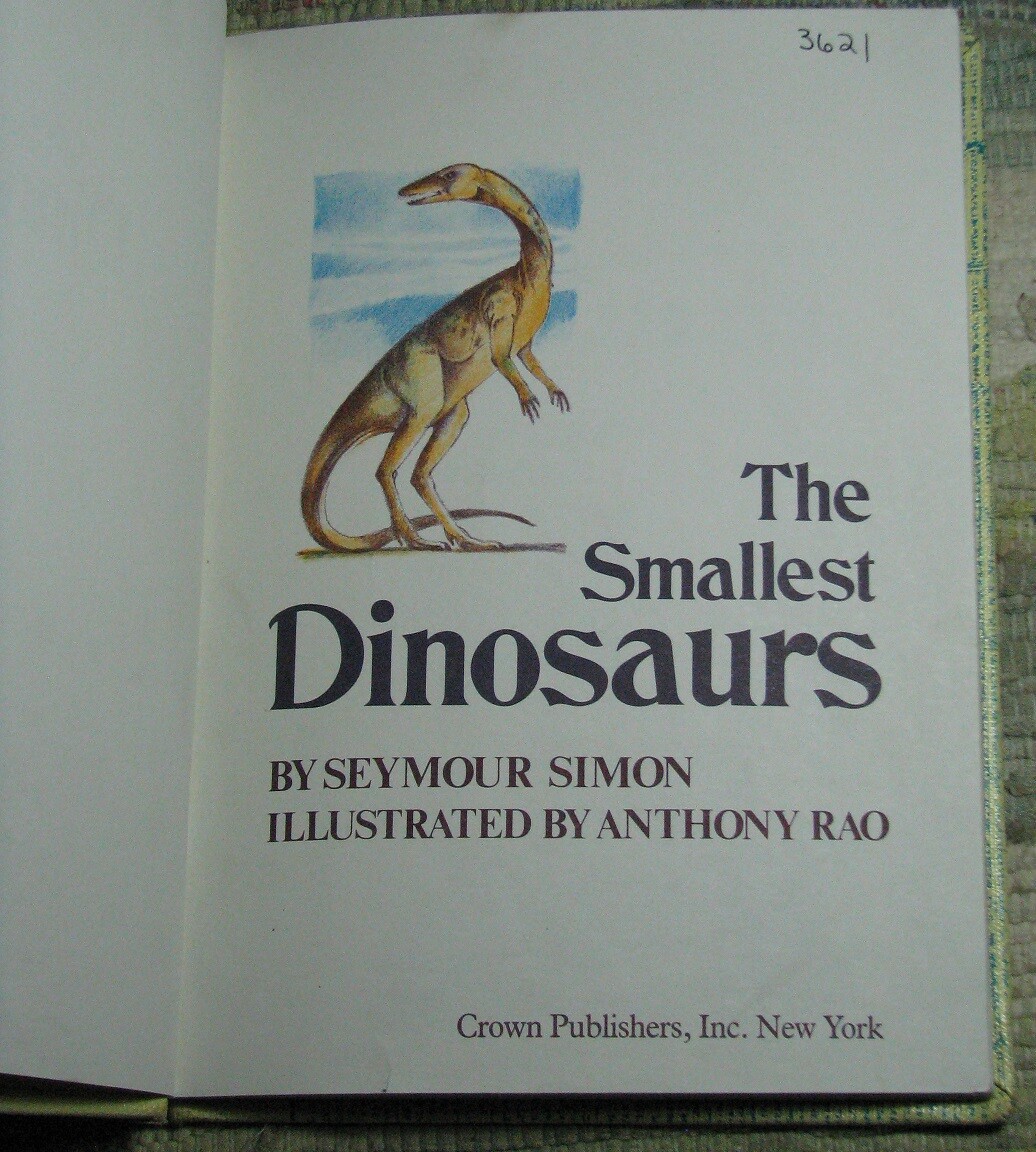THE SMALLEST DINOSAURS by Seymour Simon SIGNED 1982 First Edition Ex-Library HC