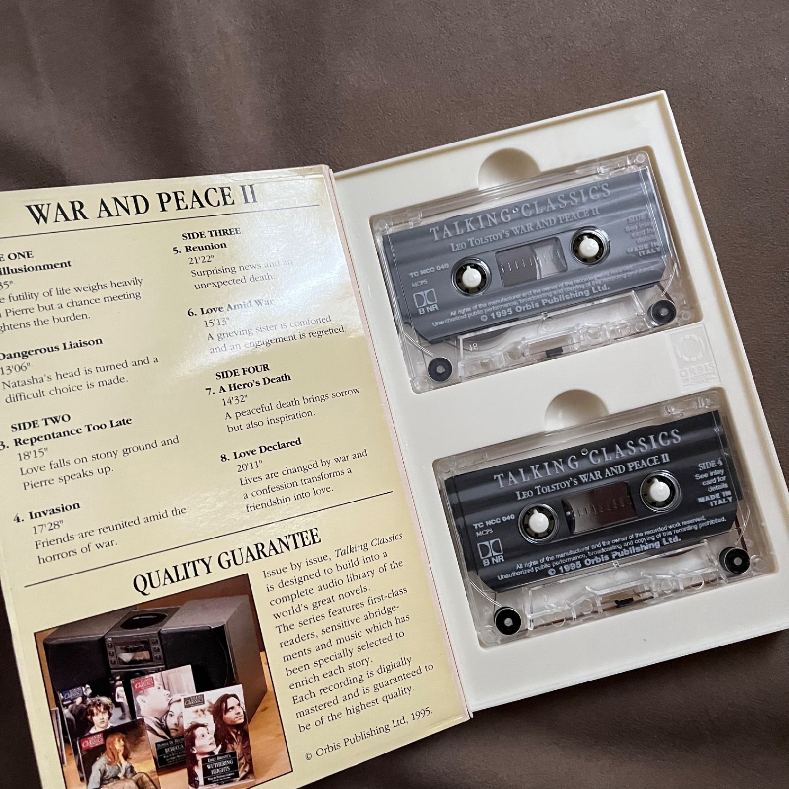 4 x Talking Classics Two Cassette Sets War & Peace 2 Lorna Doone Hound Of The