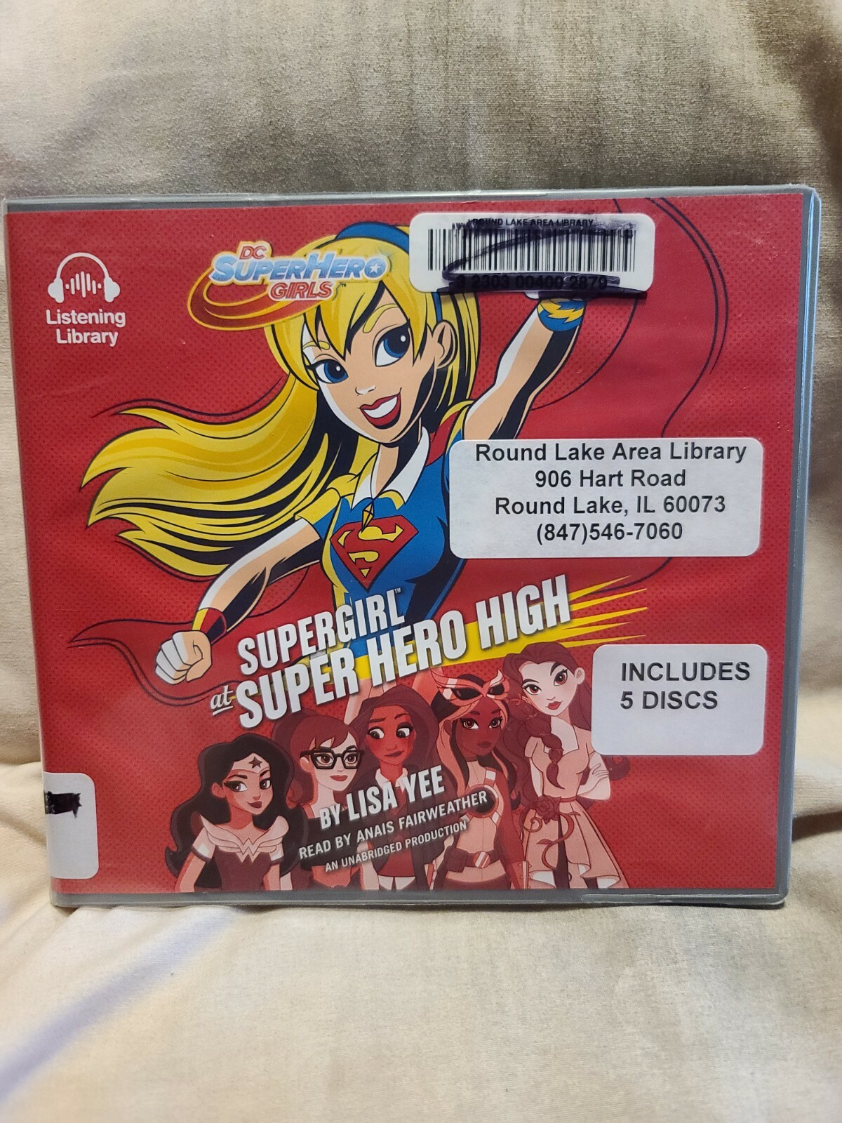 Shelf62N Audiobook~supergirl at super hero high- Lisa yee- unabridged- 5 discs
