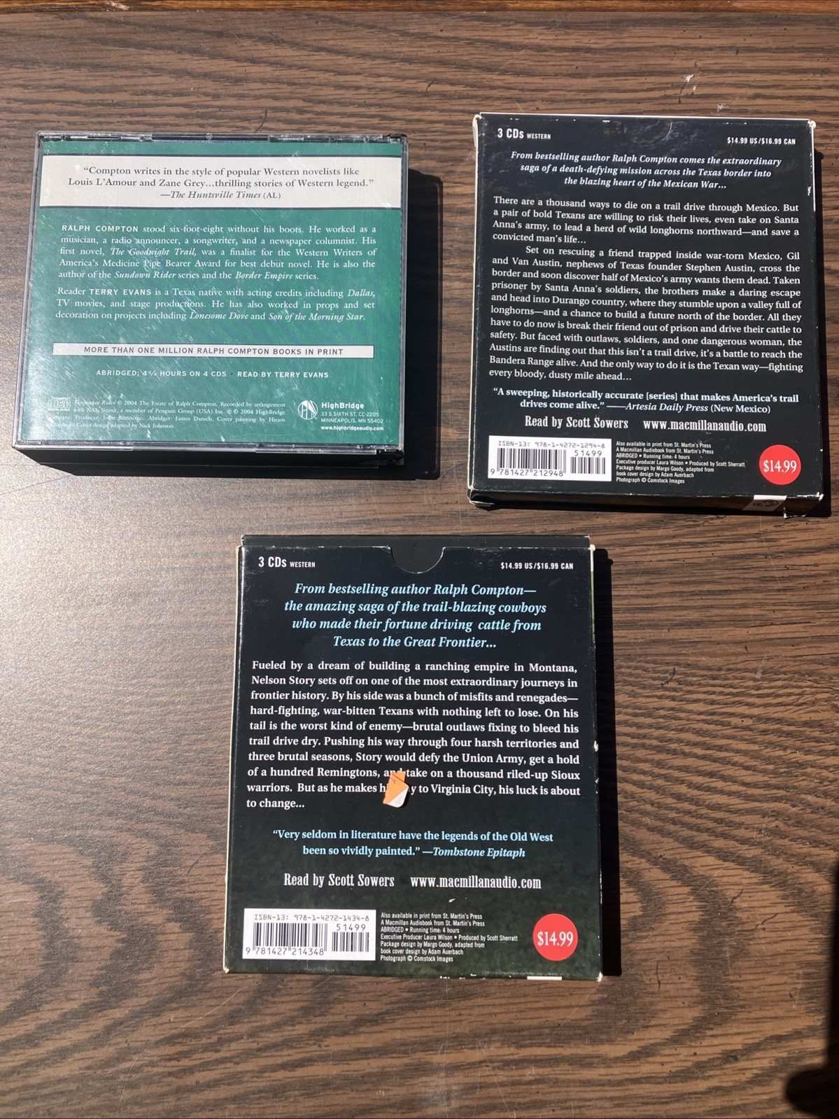 Excellent Books! Ralph Compton-Lot of 3-Audio Books-CD/Compact Discs