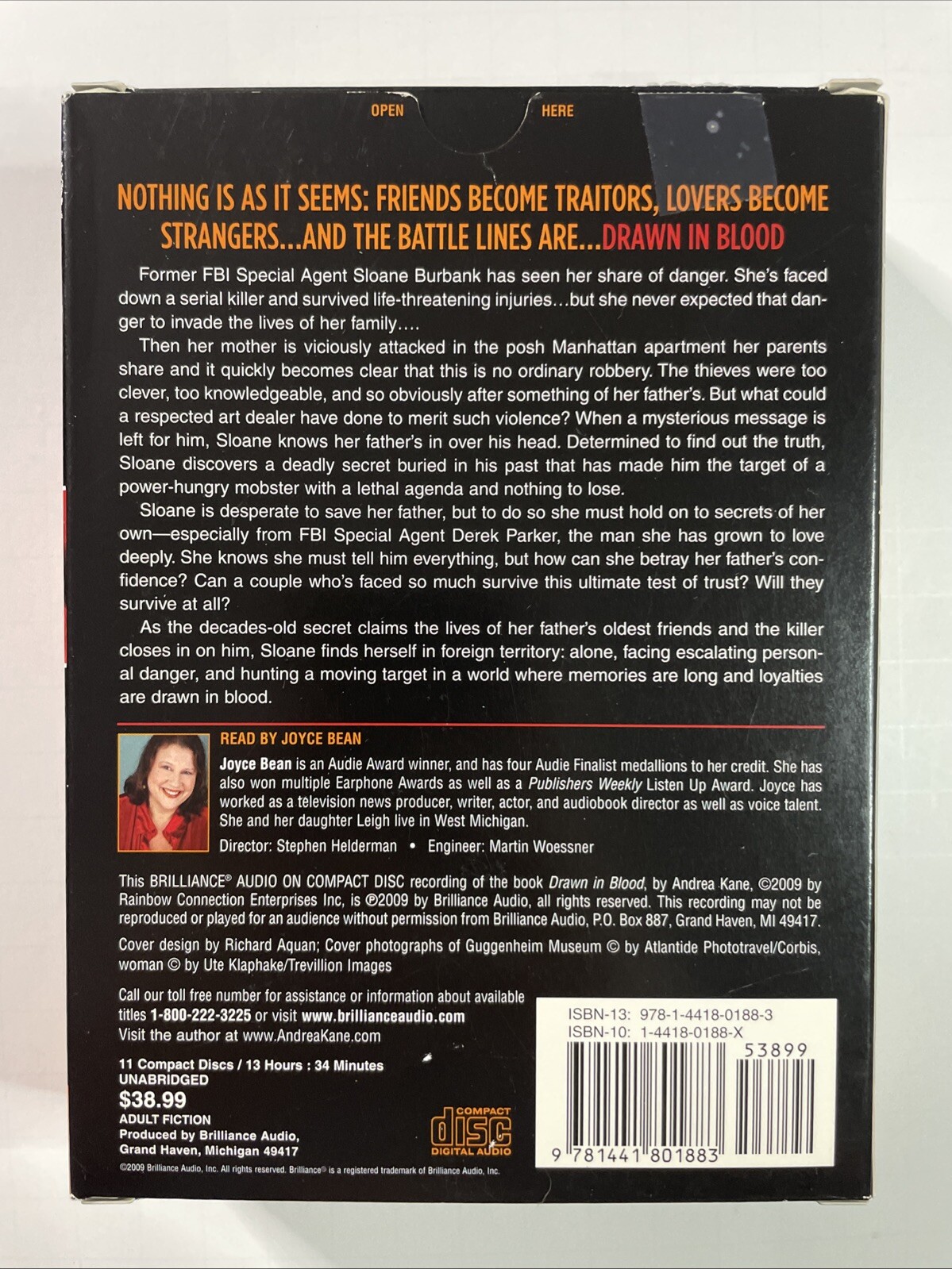 Drawn In Blood by Andrea Kane Unabridged Audiobook CD