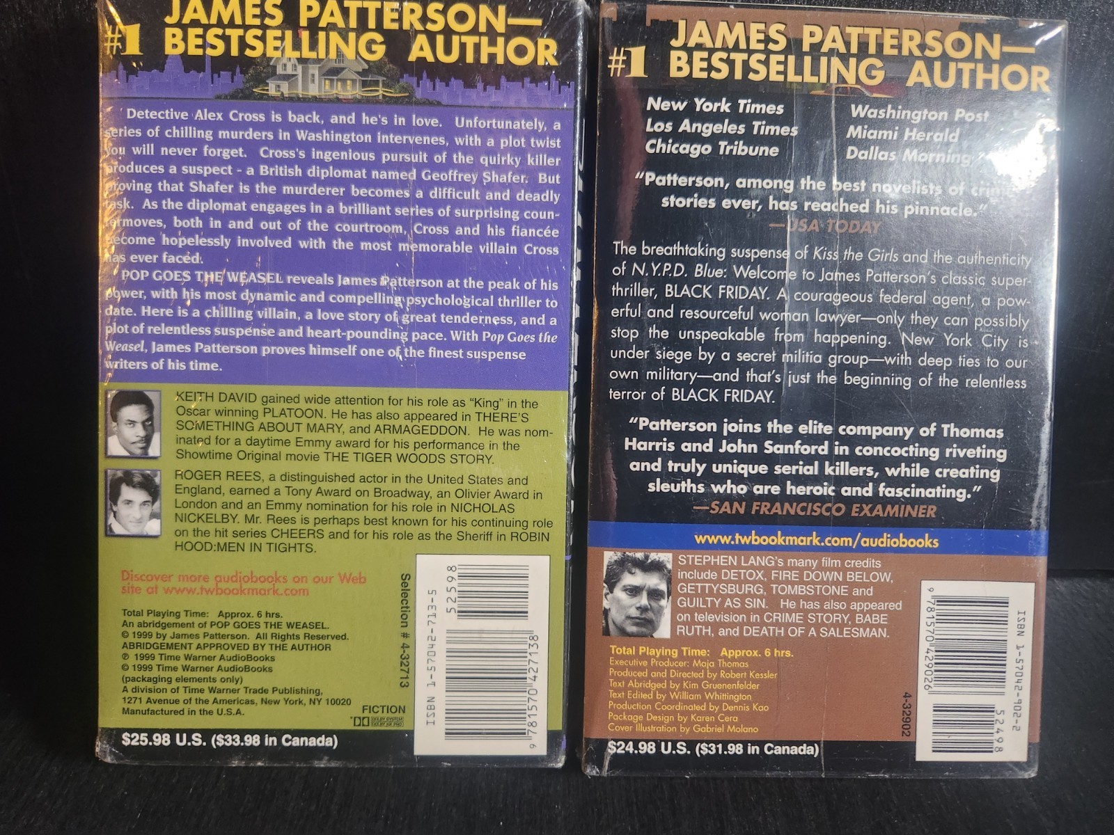 JAMES PATTERSON AUDIOBOOK ON CASSETTE LOT OF 2 BLACK FRIDAY, WEASEL, NEW SEALED