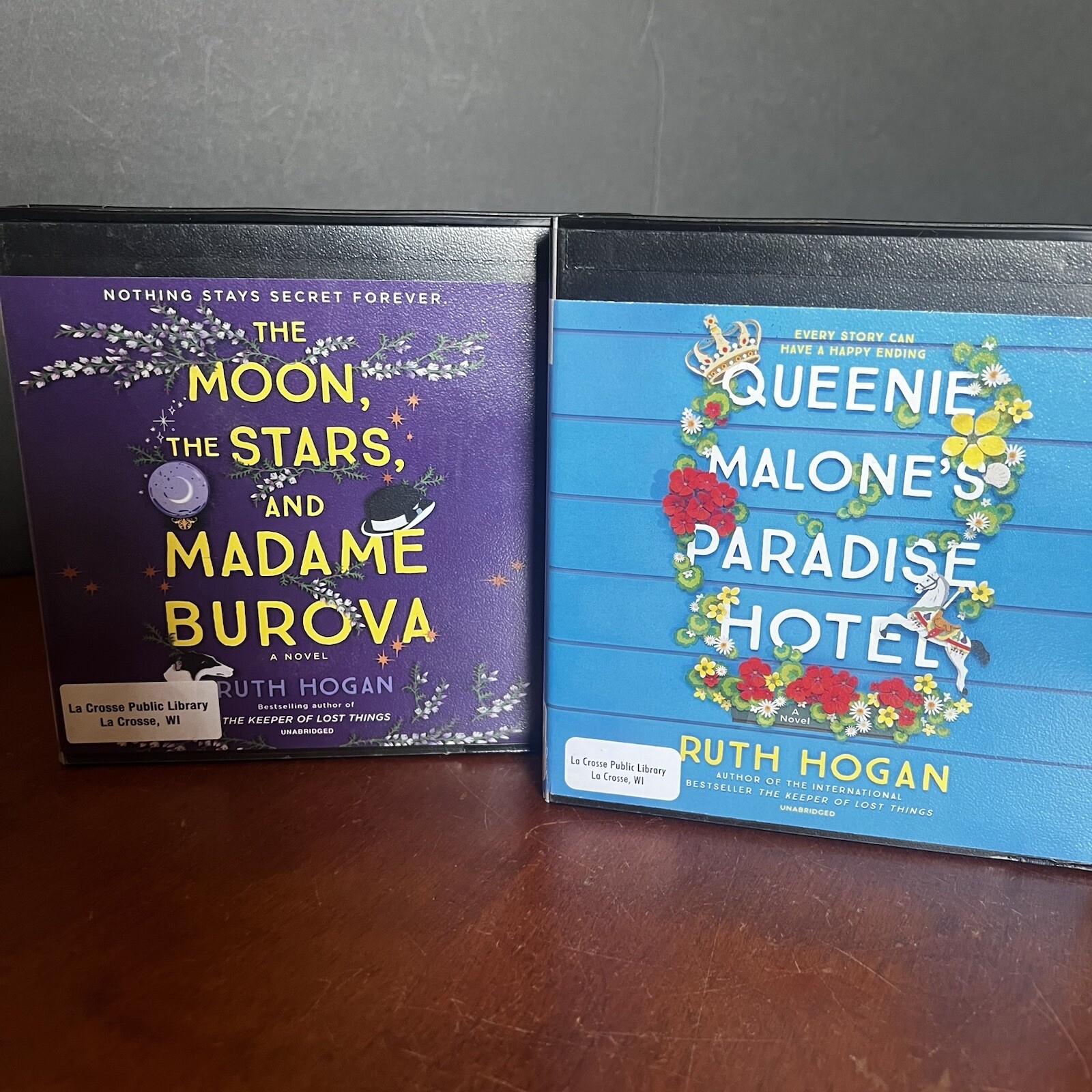 Lot: 2 Ruth Hogan Audio Book CD Set Madame Burova Queenie Malone Paradise Hotel