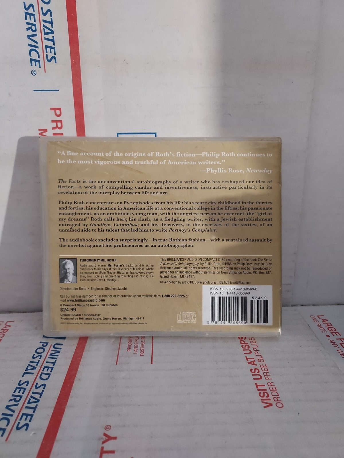 The Facts: A Novelist’s Autobiography by Philip Roth AudioBook CD Unabri — #162g