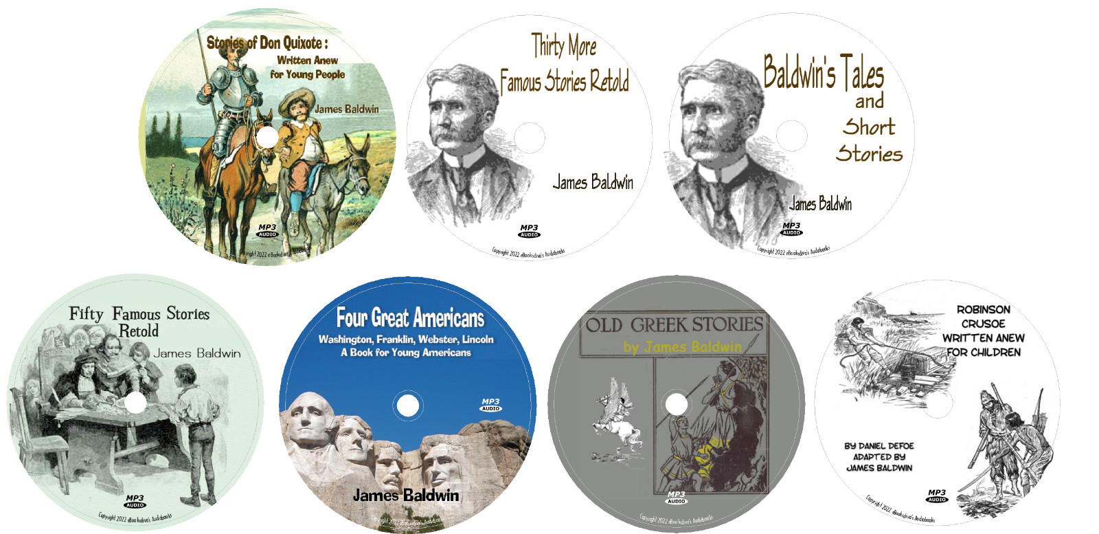 James Baldwin 7 Classic Children’s Historical Audiobooks in 7 MP3 Audio CDs