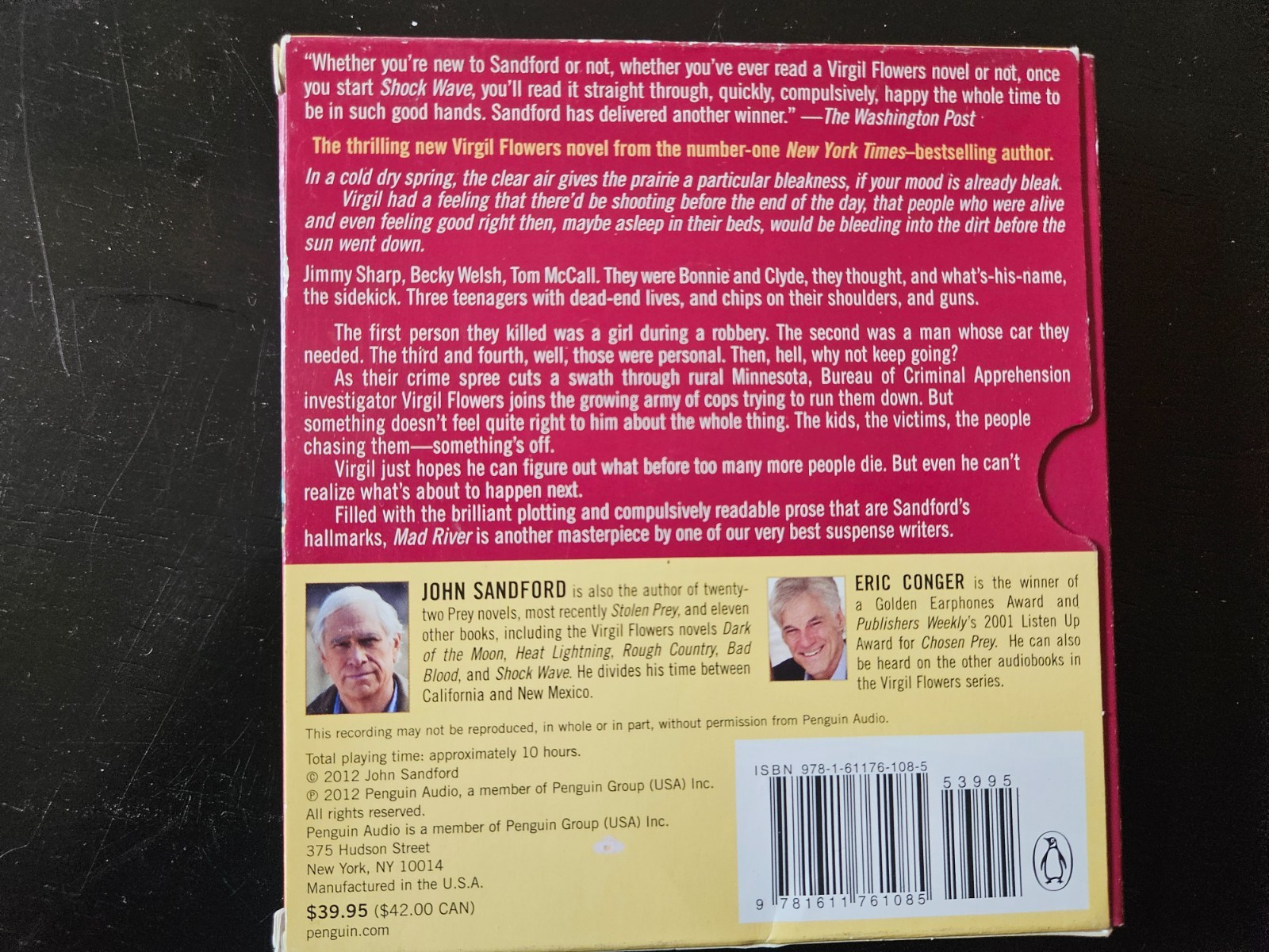 John Sandford 2 Audio CD Books: Deadline, Mad River free shipping