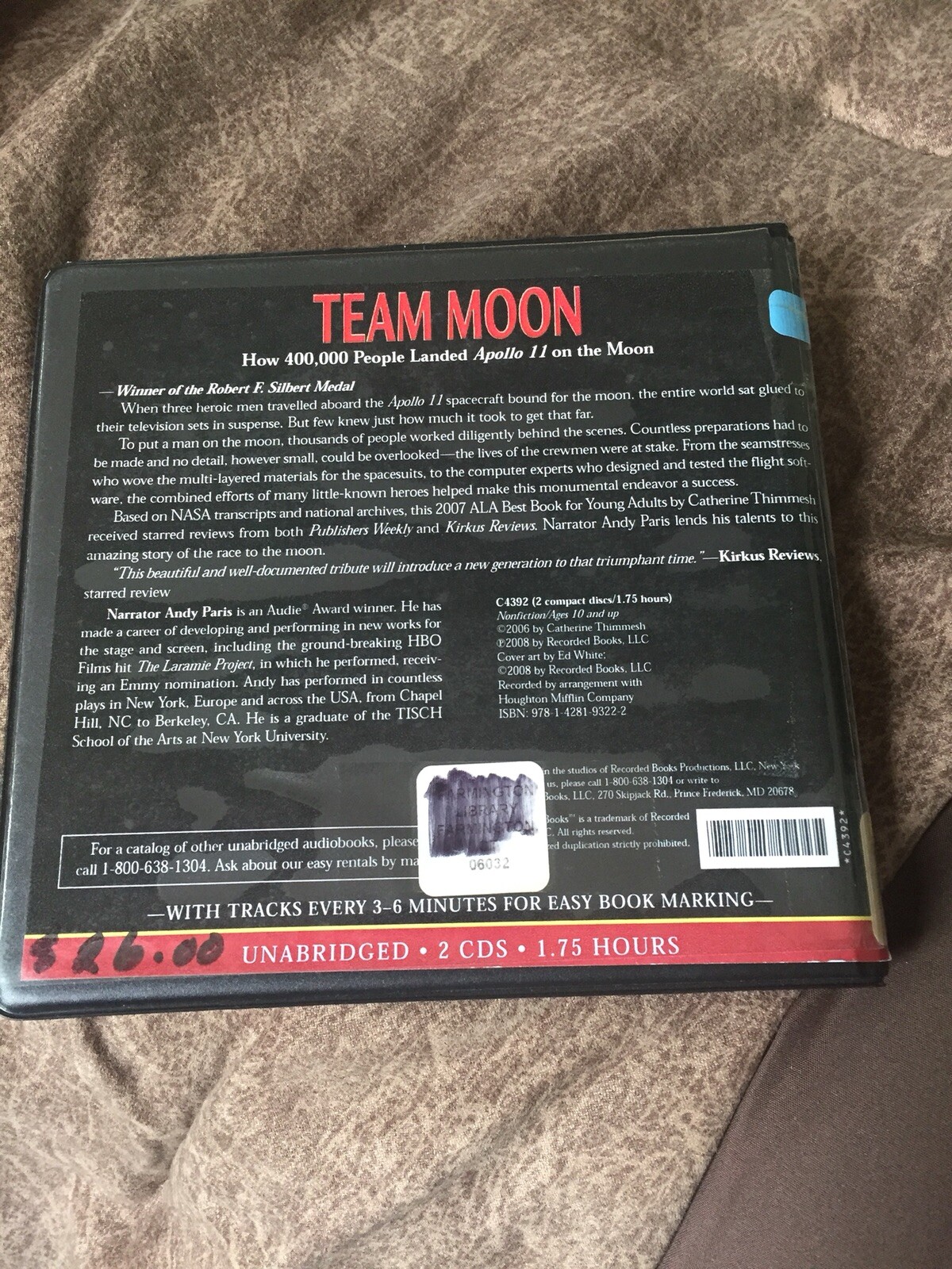 Catherine Thimmesh Audiobook Team Moon 2 CD Set Apollo 11