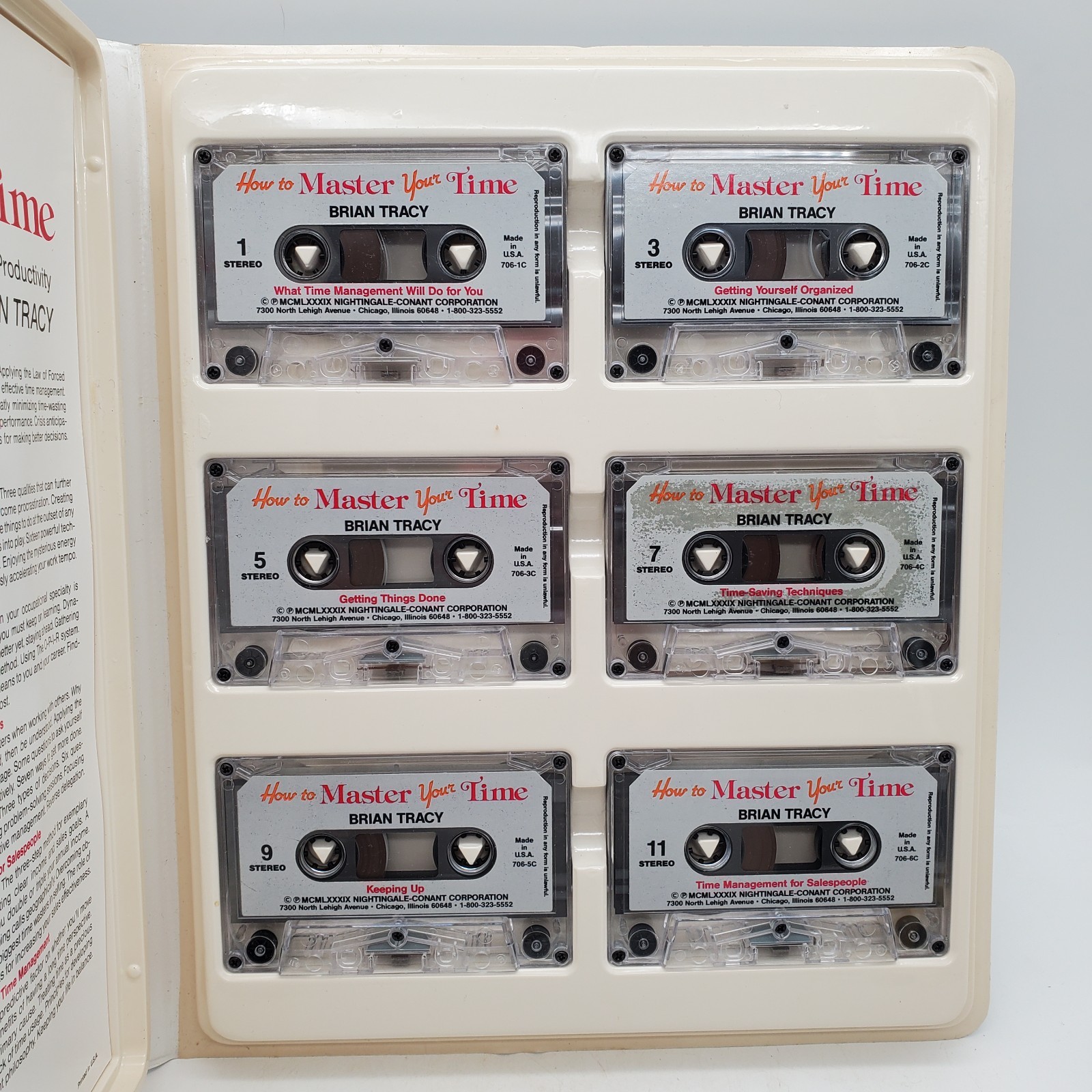 How to Master Your Time 6 Cassette Home Study Course Brian Tracy Tape Audiobook