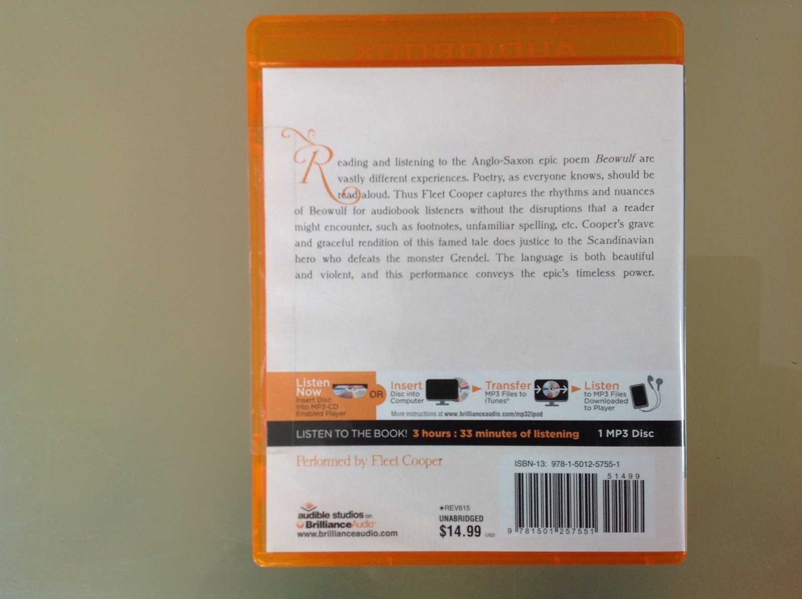 BEOWULF AUDIOBOOK MP3/CD — RARE — LIKE NEW