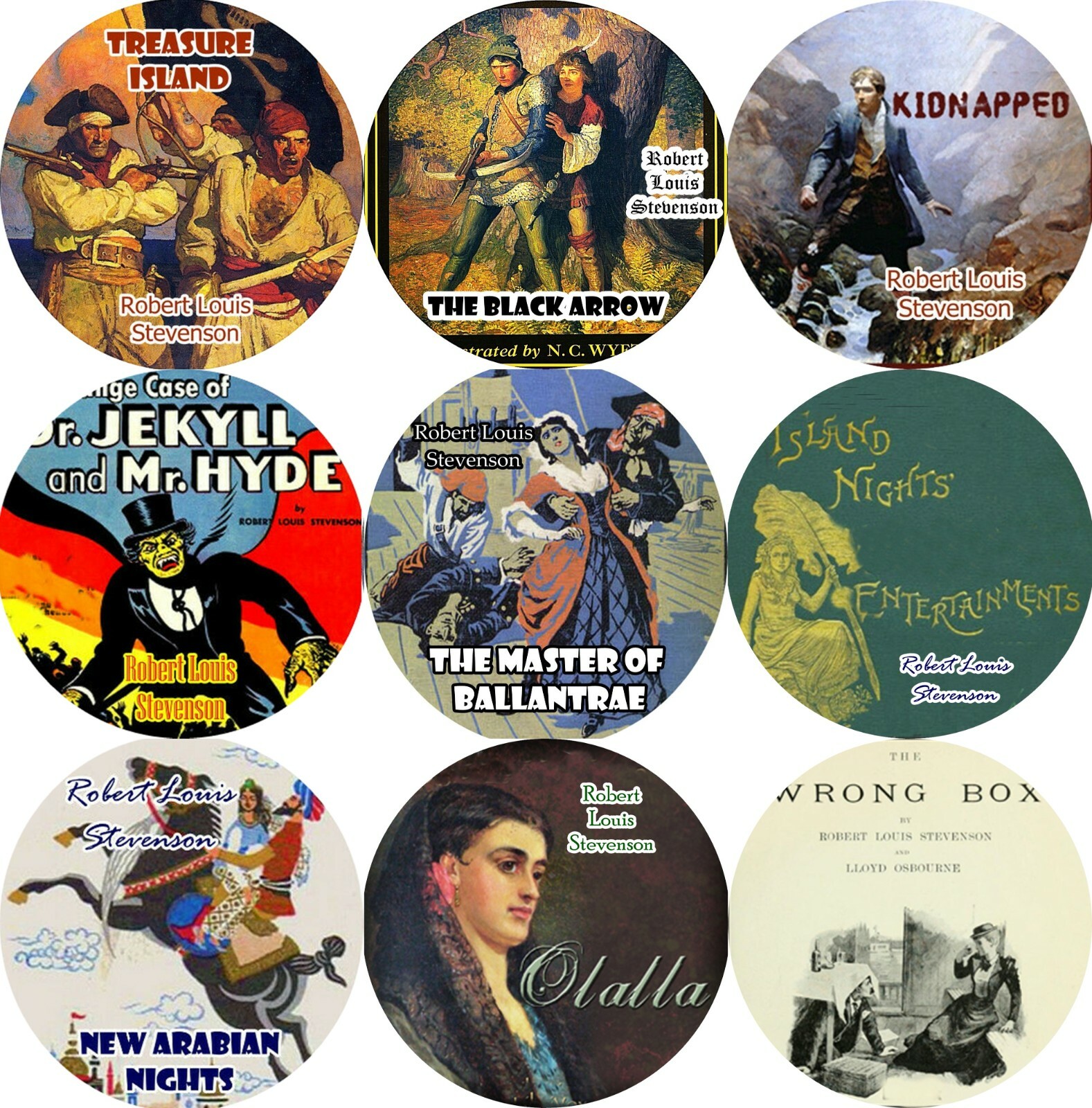 Robert Louis Stevenson LOT of 9 Mp3 (READ) CD Audiobooks Treasure Island